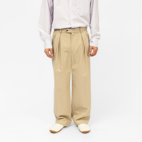【size 1】URU TOKYO INVERTED PLEATS PANTS URU TOKYO] INVERTED PLEATS PANTS _ BEIGE