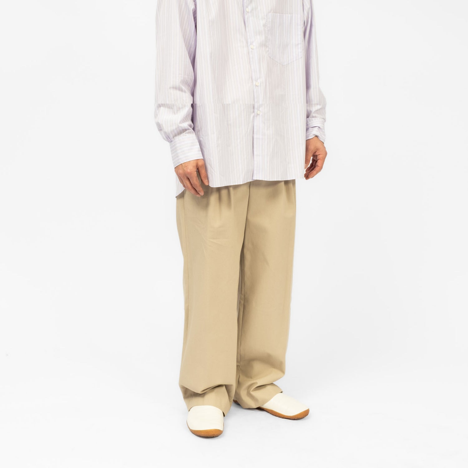 [URU TOKYO] INVERTED PLEATS PANTS _ BEIGE