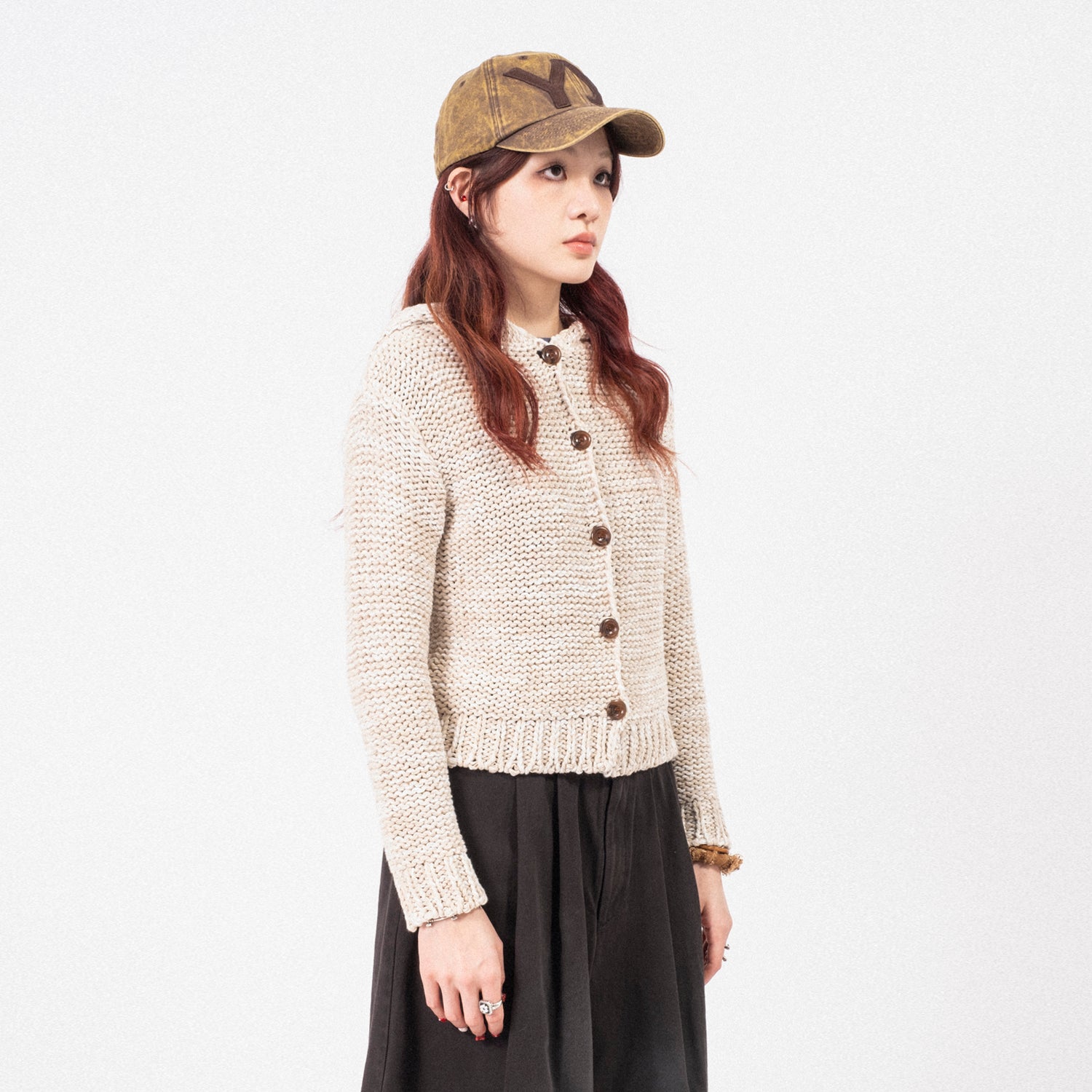 [OPEN YY] HOODED CHUNKY CARDIGAN _ BEIGE