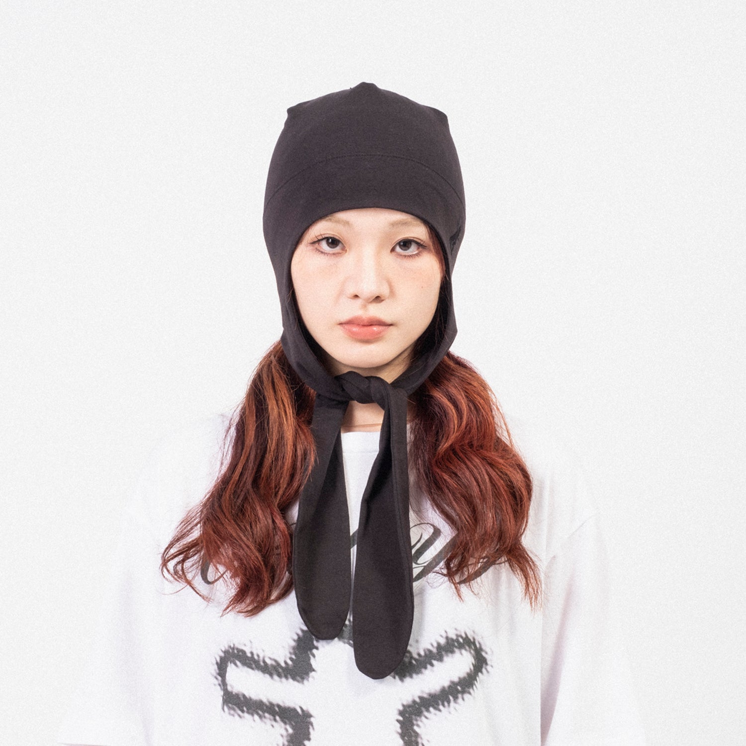 [OPEN YY] JERSEY EARFLAP BEANIE _ BLACK