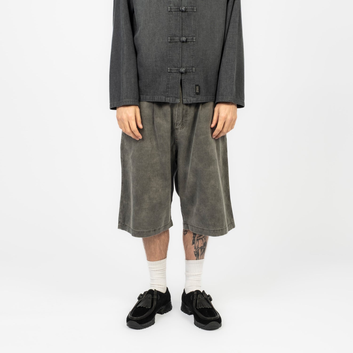 [SEDAN ALL-PURPOSE] COTTON TWILL SKATE SHORTS _ VINTAGE BLACK
