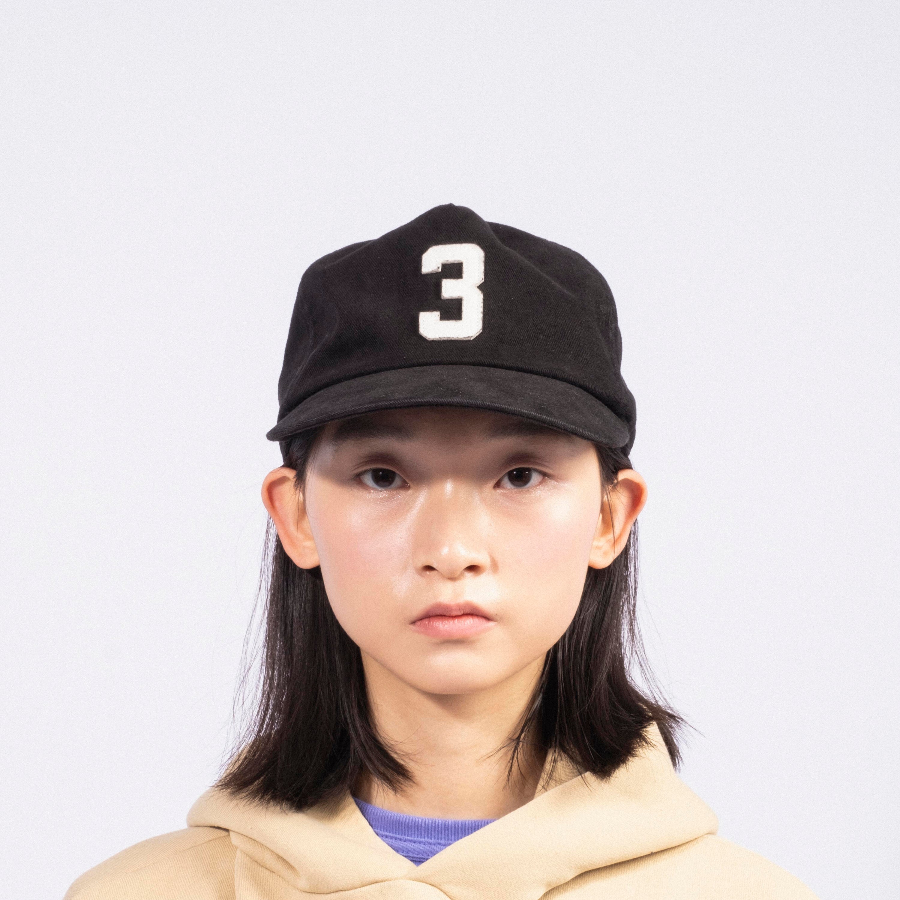[COLLECT PIECES] NUMBER 3 5 PANEL CAP _ BLACK