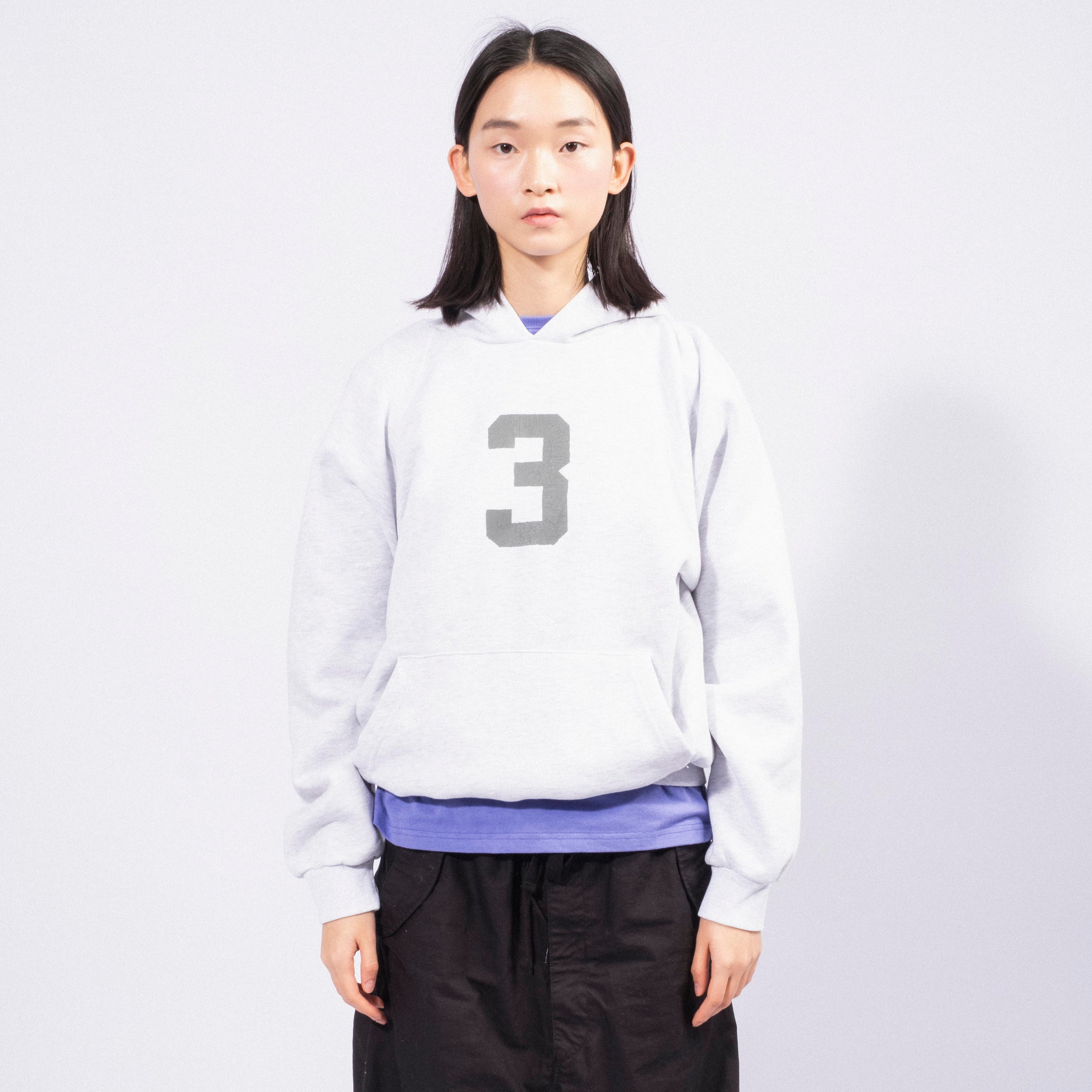 [COLLECT PIECES] 3 RL HOODIE _ MELANGE WHITE
