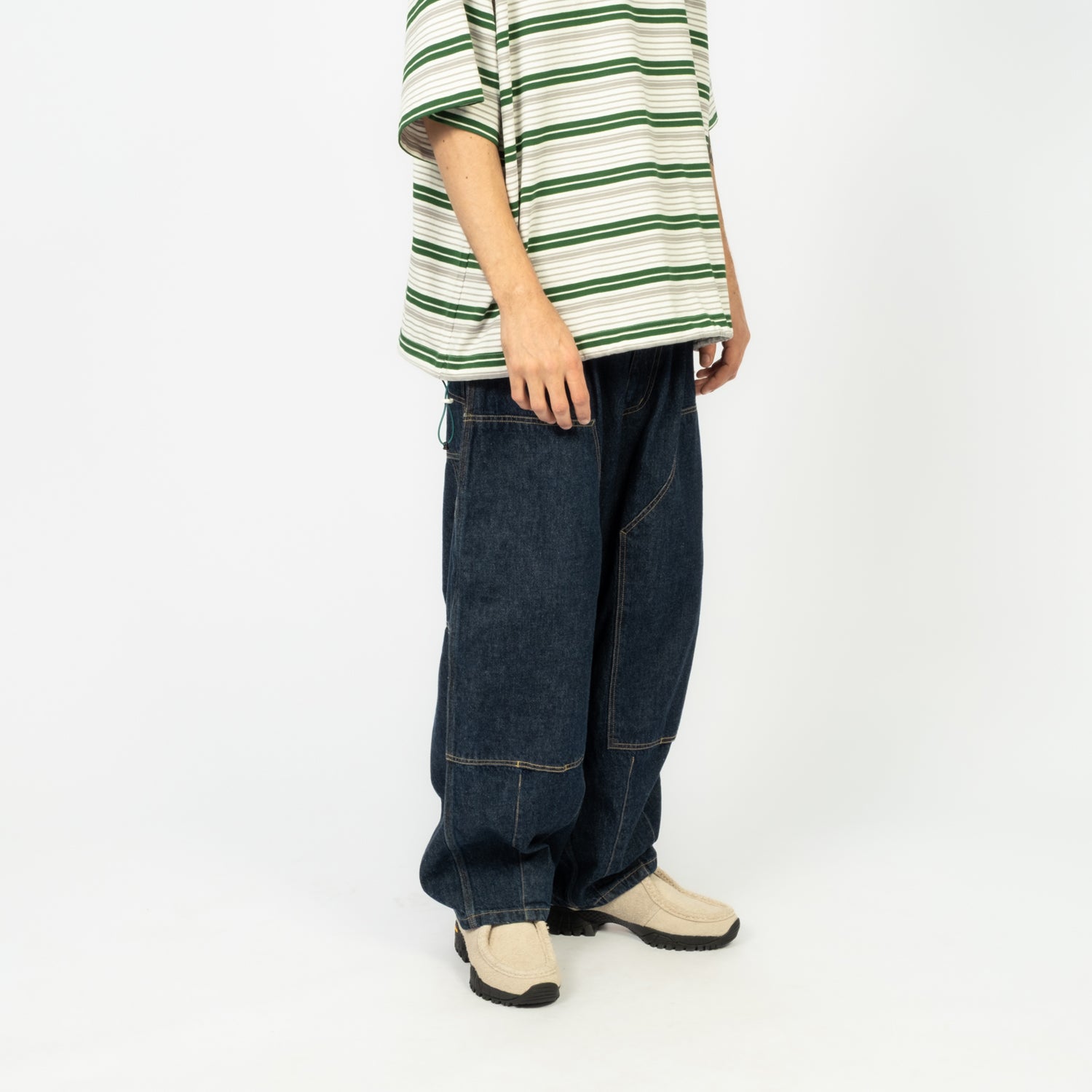 [IS-NESS] DOUBLE-KNEE BALLOON PAINTER PANTS _ INDIGO