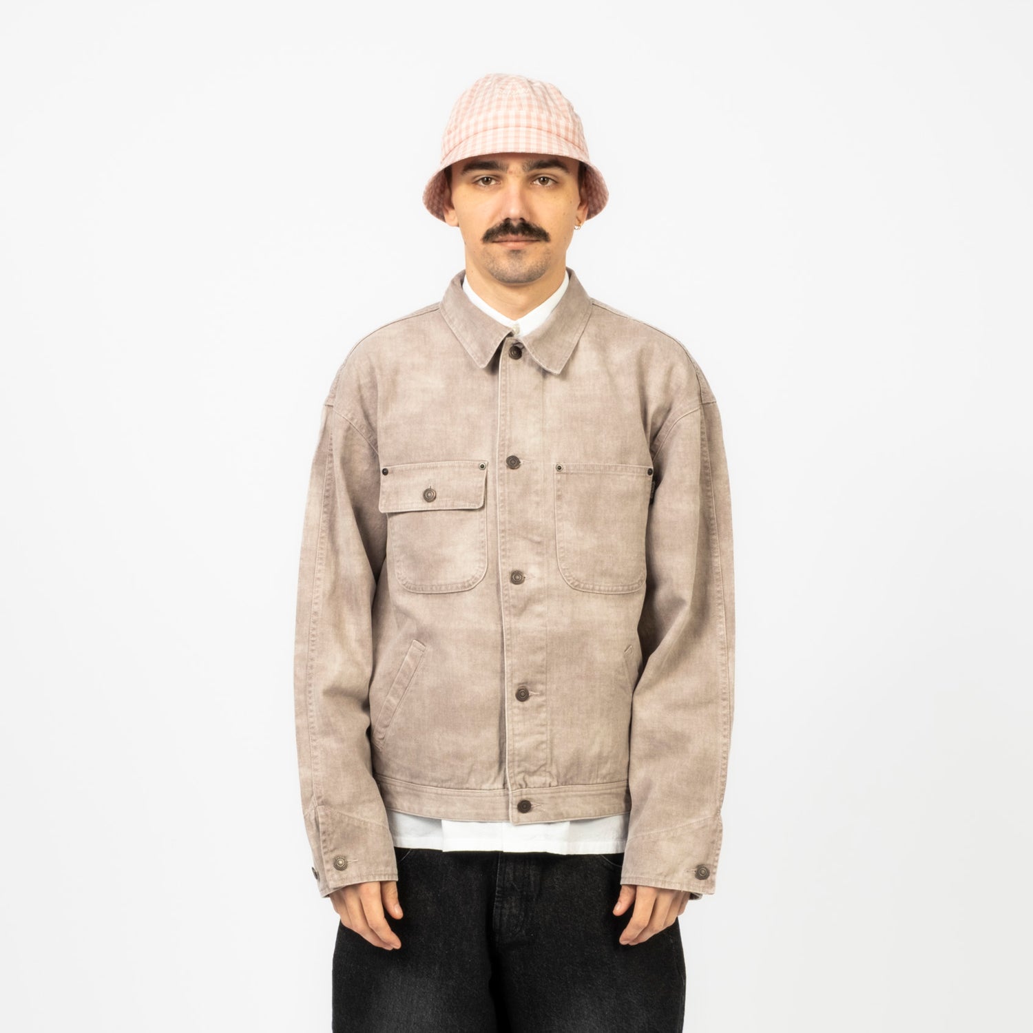 [SEDAN ALL-PURPOSE] COTTON TWILL DENIM JACKET _ WORN PINK