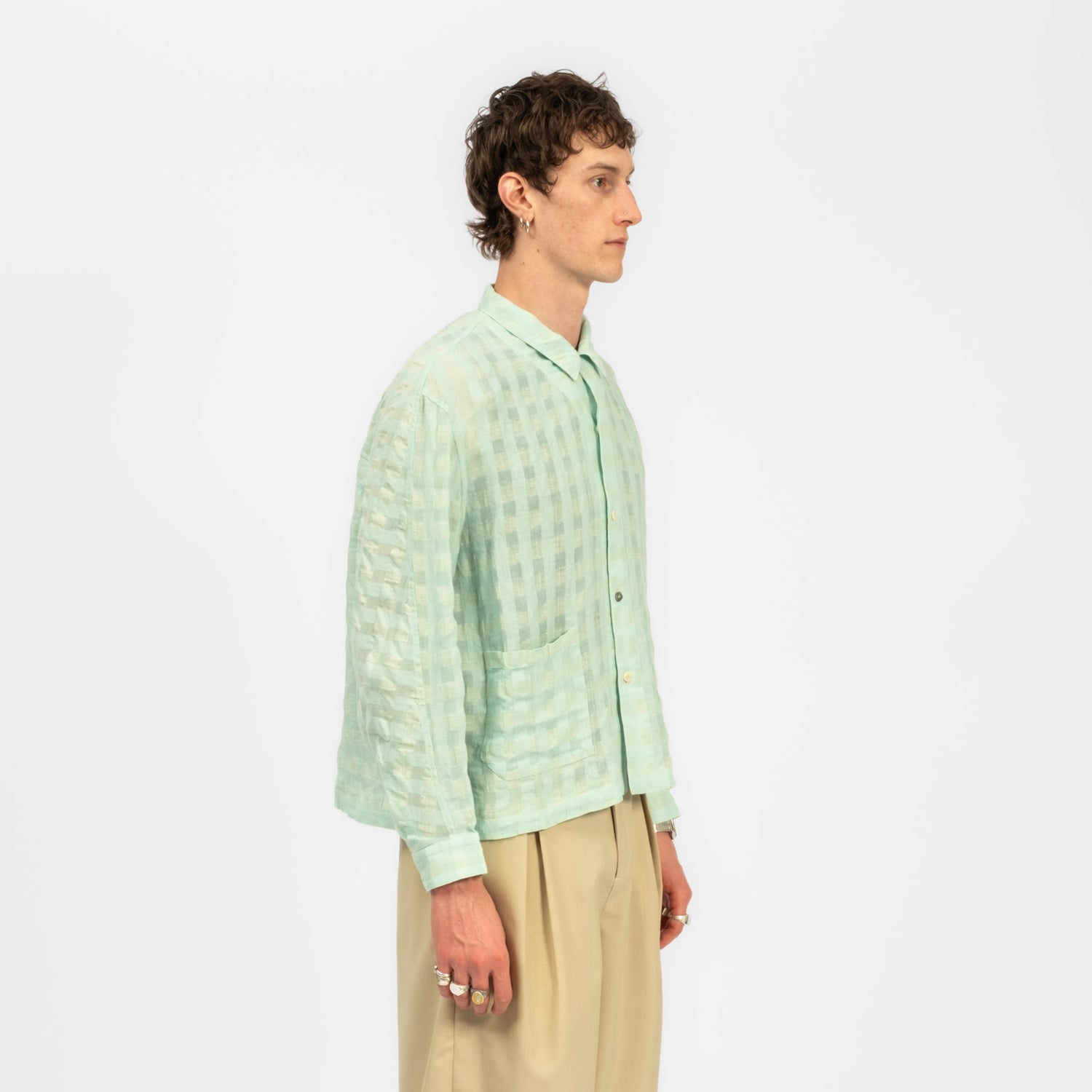 [INSULAiRE] INSULAIRE SHIRT LONG SLEEVE _ LIGHT CYAN