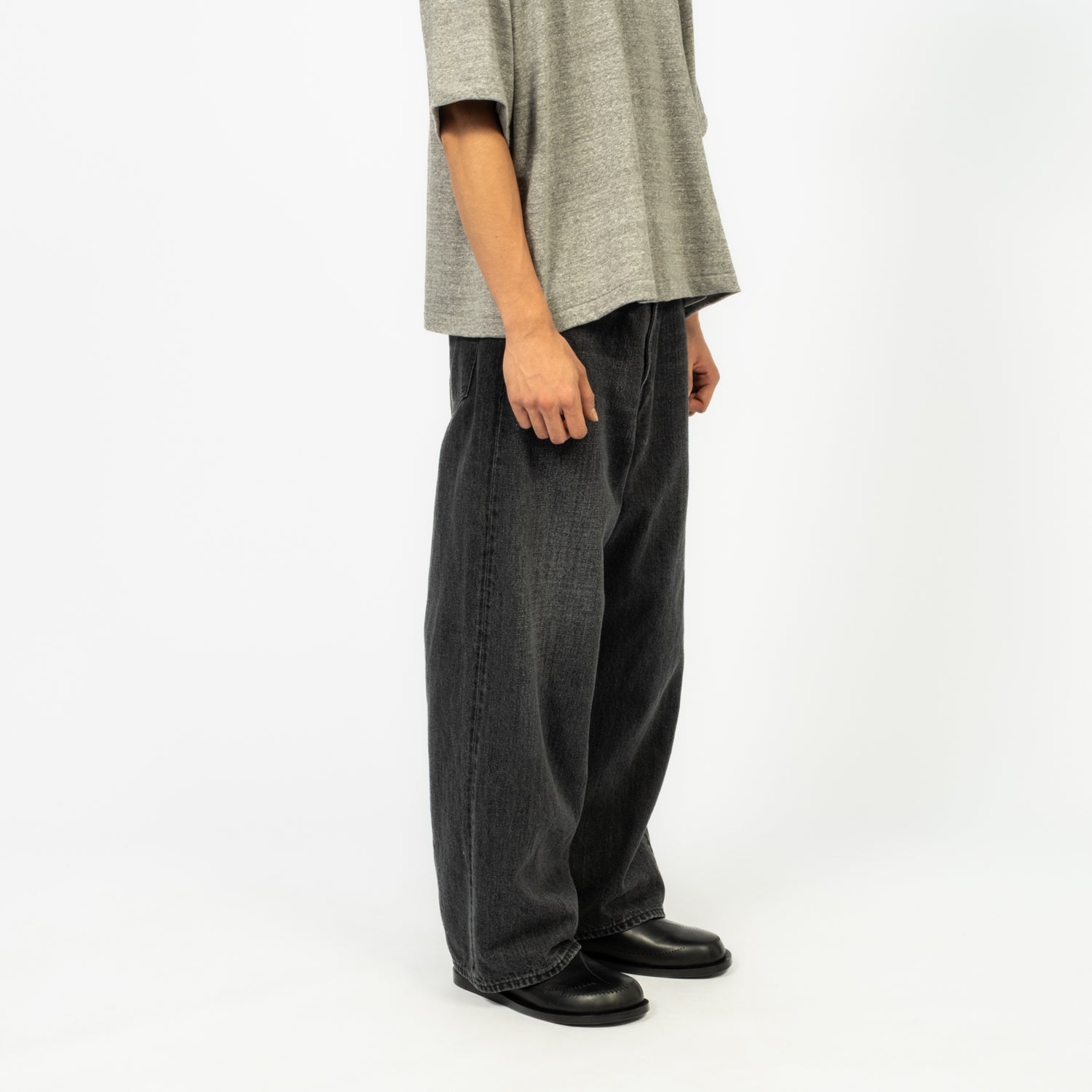 [YOKO SAKAMOTO] 5POCKET BAGGY PANTS _ FADE BLACK