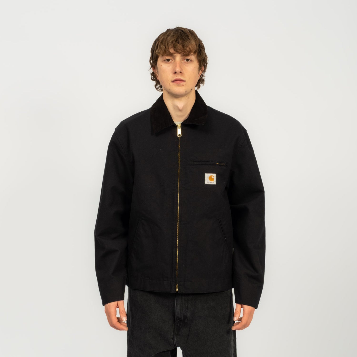 [CARHARTT] DETROIT JACKET _ BLACK/BLACK RINSED