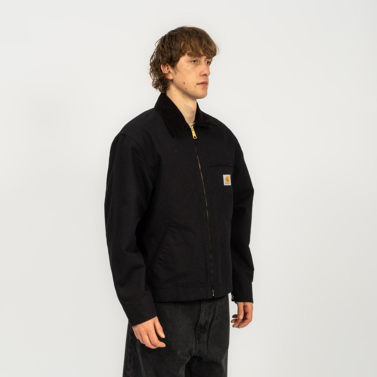 [CARHARTT] DETROIT JACKET _ BLACK/BLACK RINSED