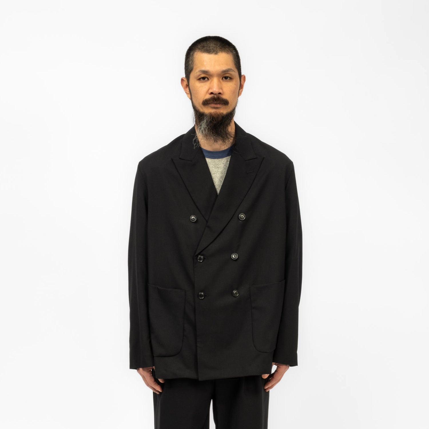 [URU TOKYO] DOUBLE BREASTED JACKET _ BLACK
