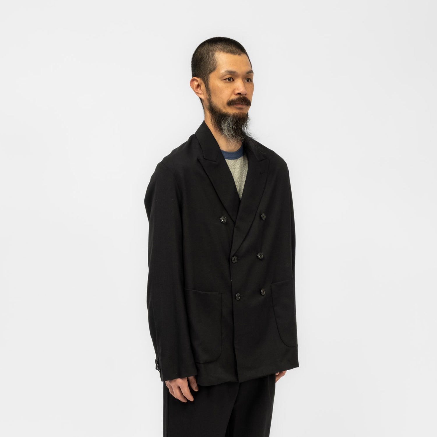 [URU TOKYO] DOUBLE BREASTED JACKET _ BLACK