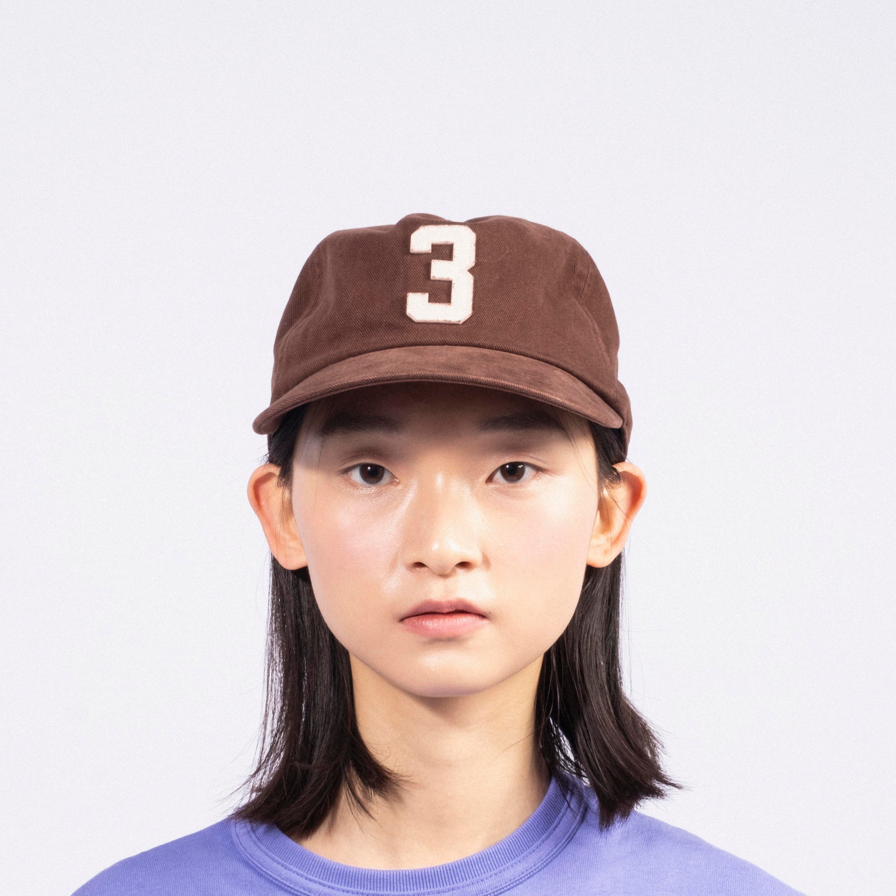 [COLLECT PIECES] NUMBER 3 5 PANEL CAP _ BROWN
