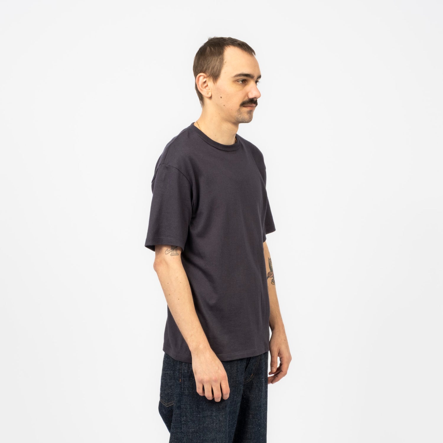 [NANAMICA] LOOPWHEEL COOLMAX JERSEY TEE _ NAVY