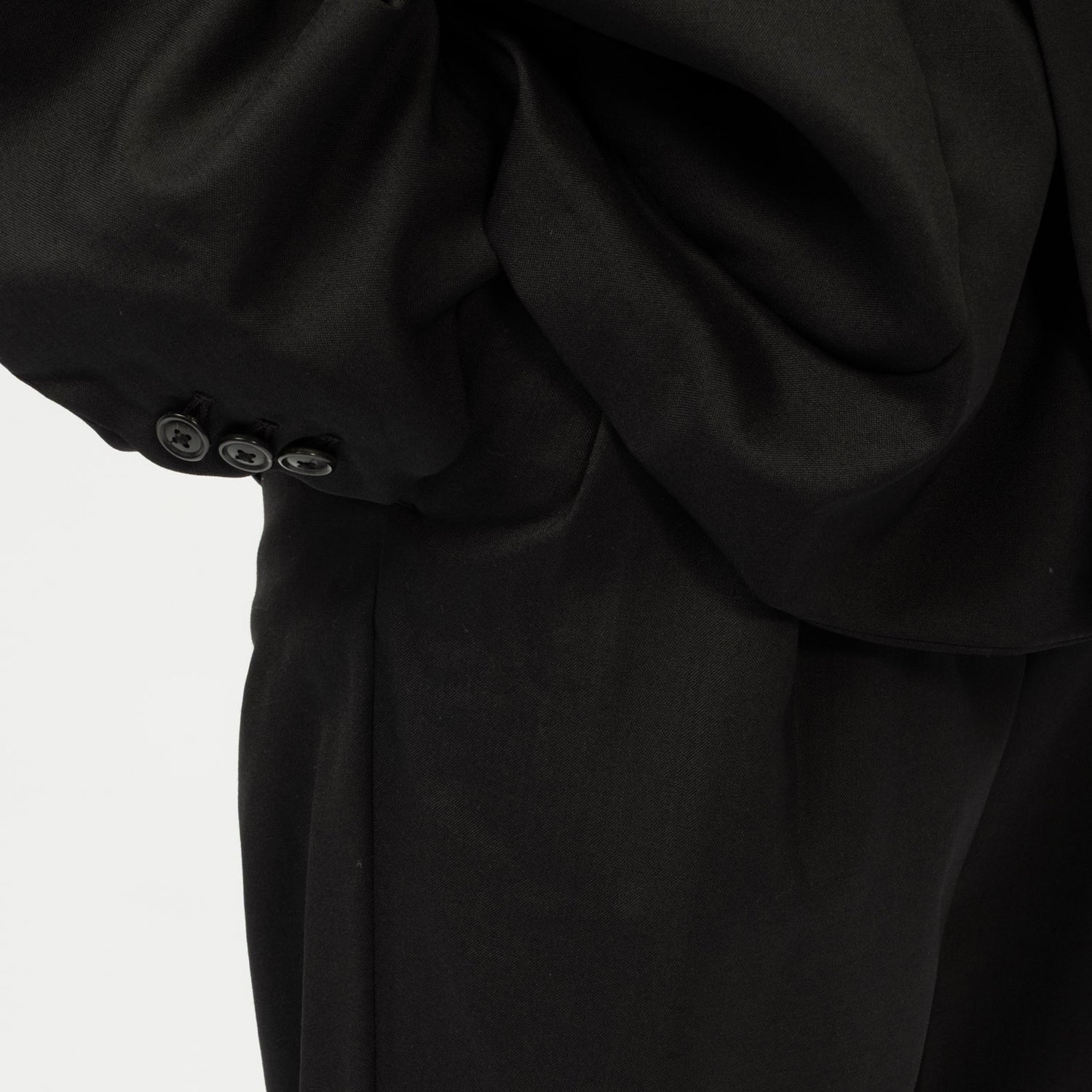 【size 1】URU TOKYO INVERTED PLEATS PANTS URU TOKYO] INVERTED PLEATS PANTS _ BLACK