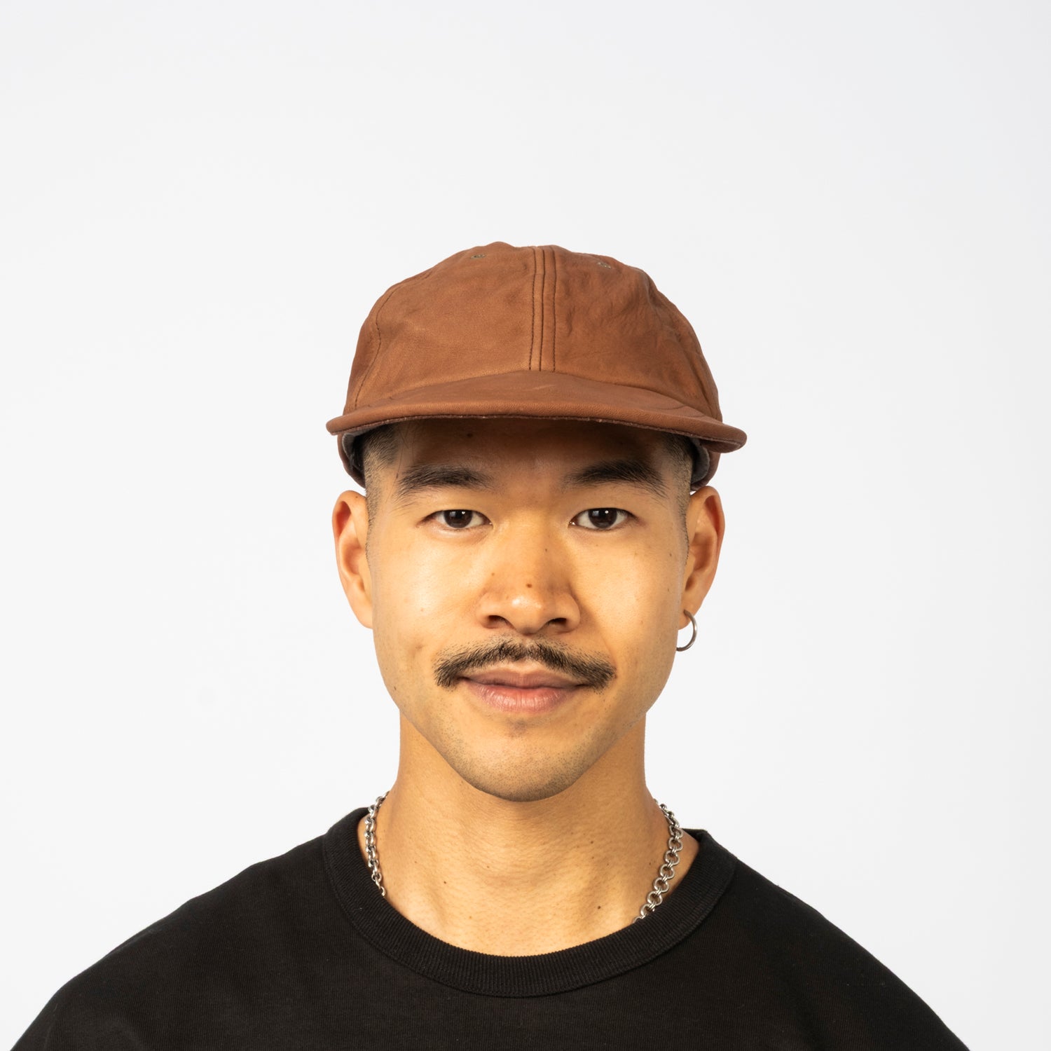 [DECHO] LEATHER 6 PANEL CAP _ BROWN