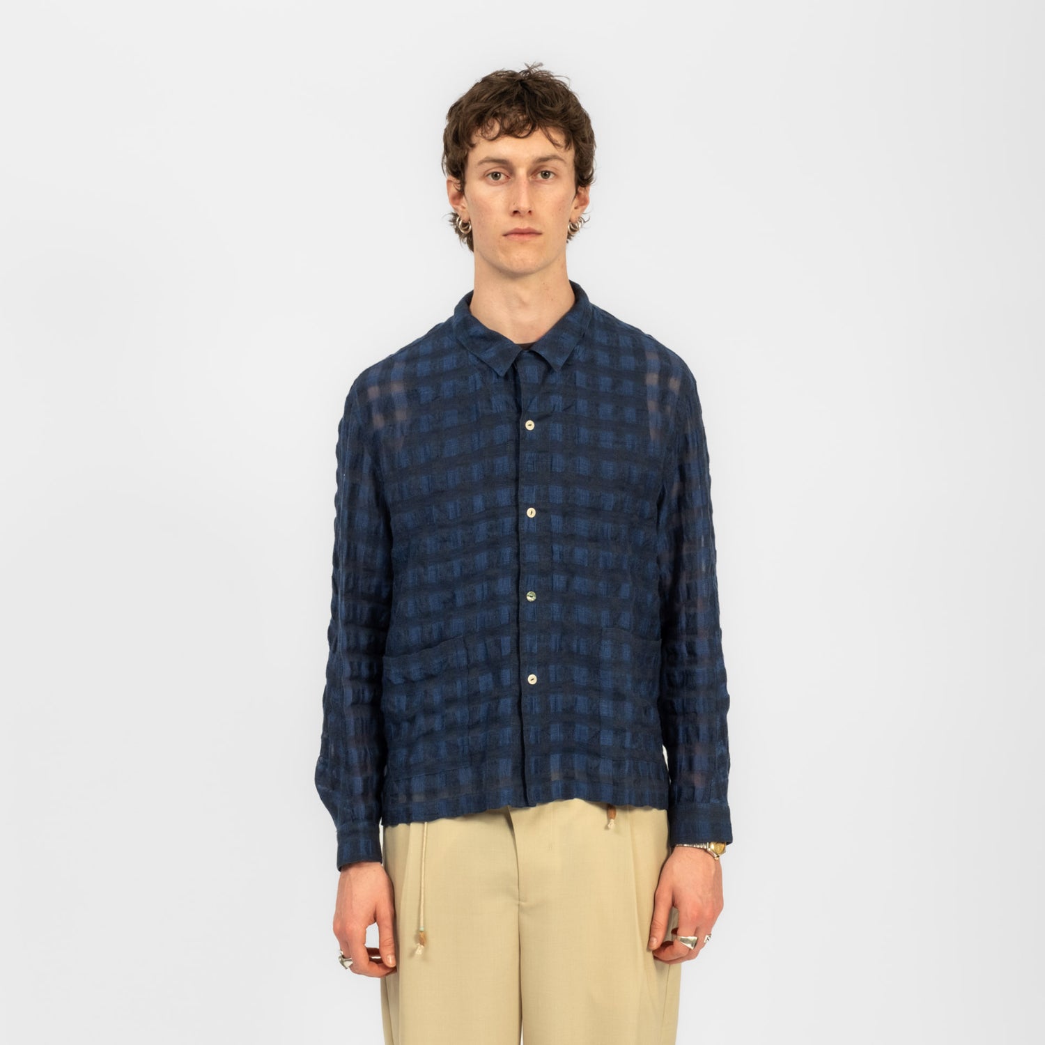 [INSULAiRE] INSULAIRE SHIRT LONG SLEEVE _ NAVY