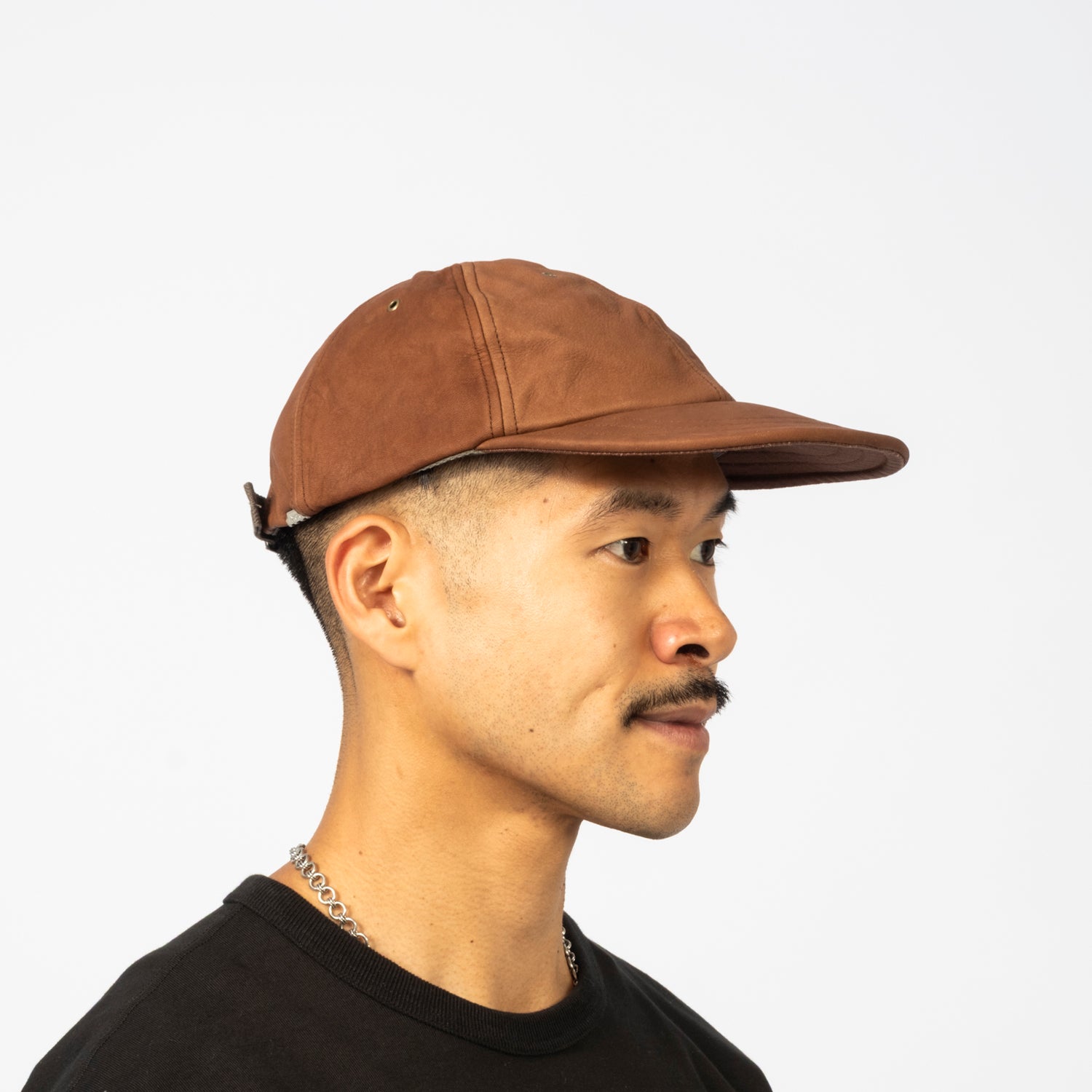 [DECHO] LEATHER 6 PANEL CAP _ BROWN