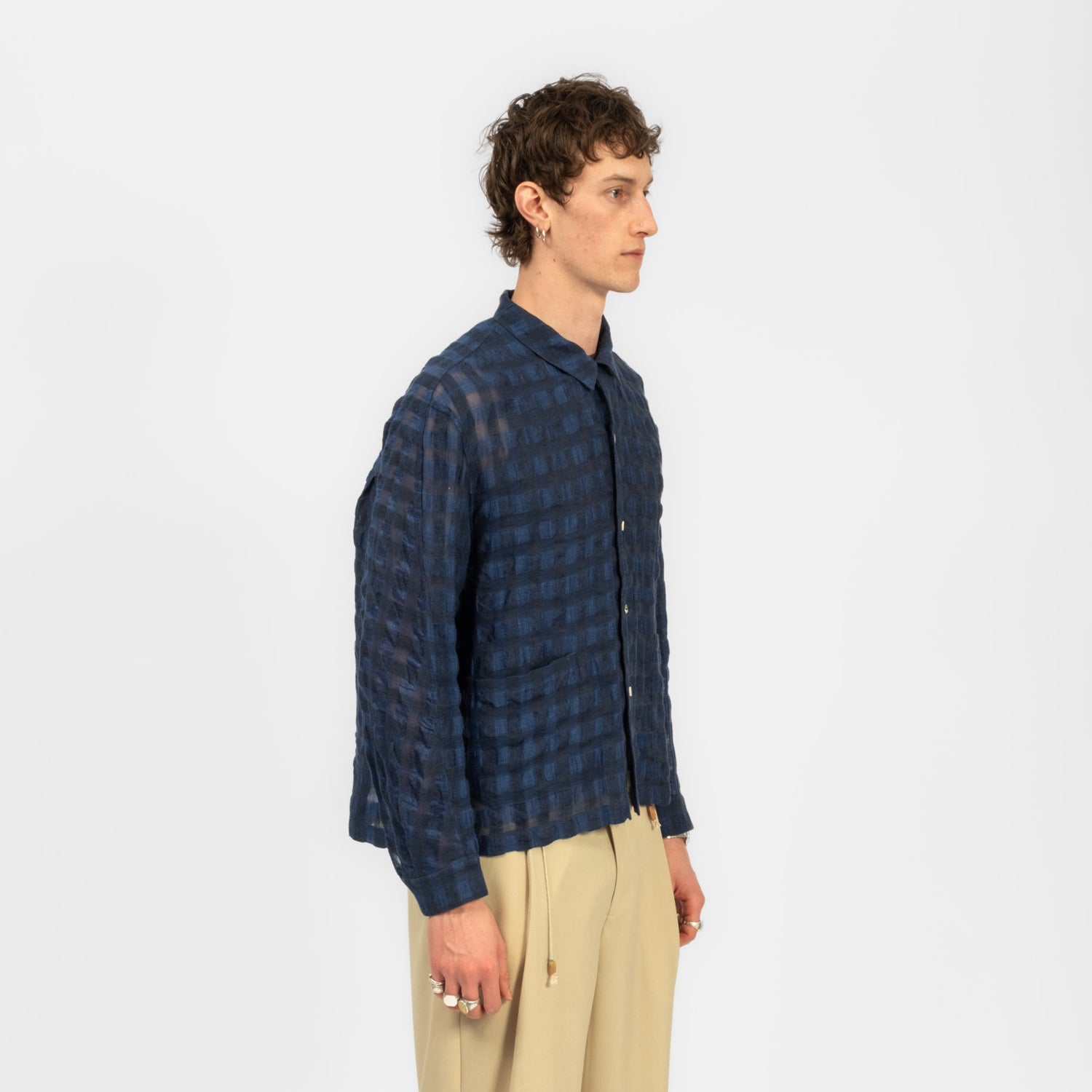[INSULAiRE] INSULAIRE SHIRT LONG SLEEVE _ NAVY