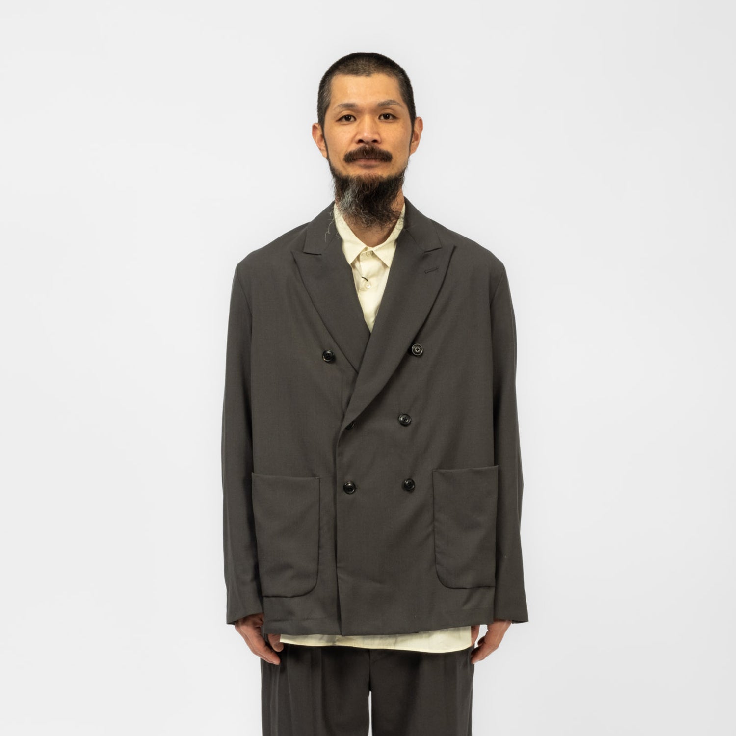 [URU TOKYO] DOUBLE BREASTED JACKET _ CHARCOAL
