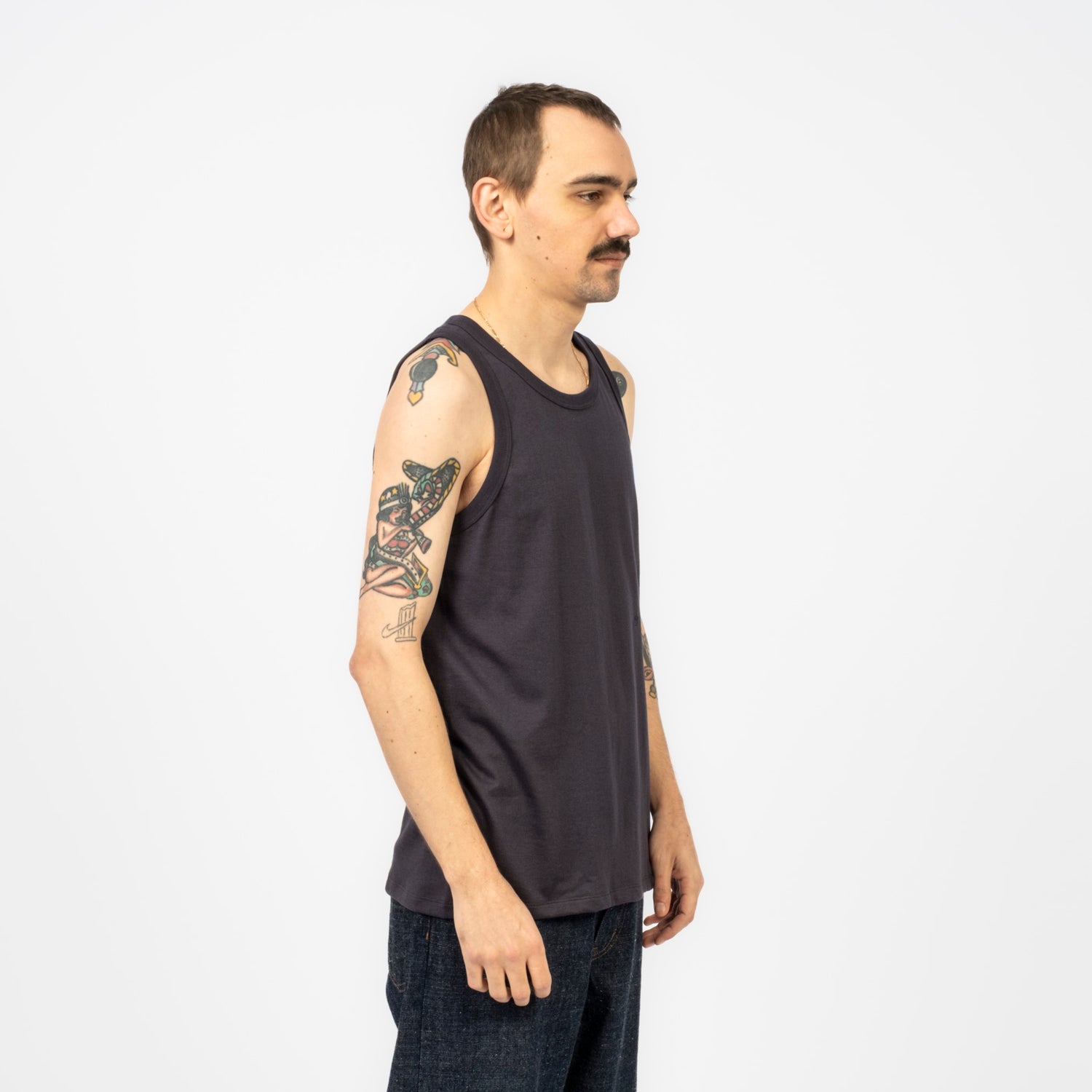 [NANAMICA] LOOPWHEEL COOLMAX JERSEY TANK _ NAVY