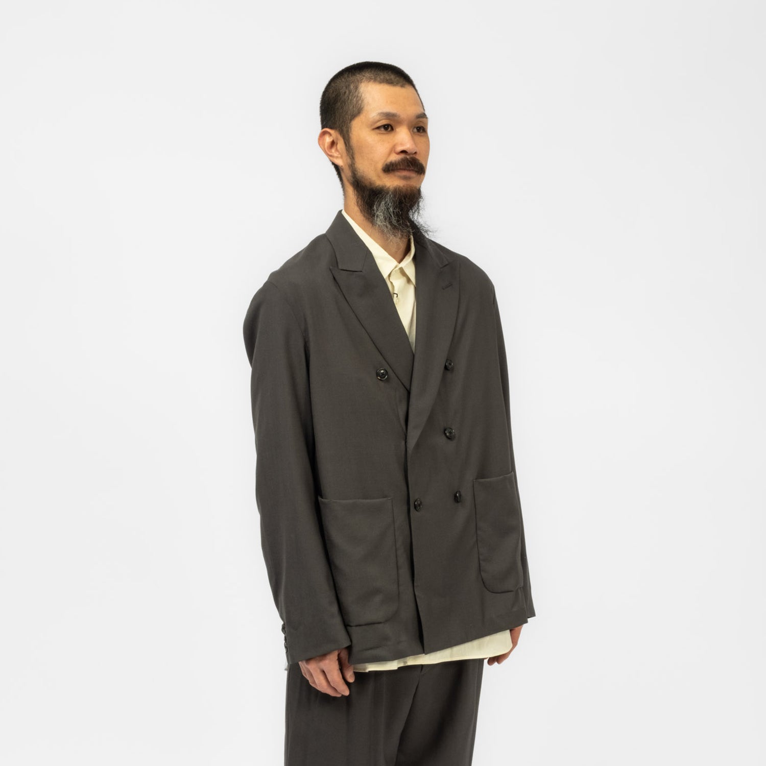 [URU TOKYO] DOUBLE BREASTED JACKET _ CHARCOAL