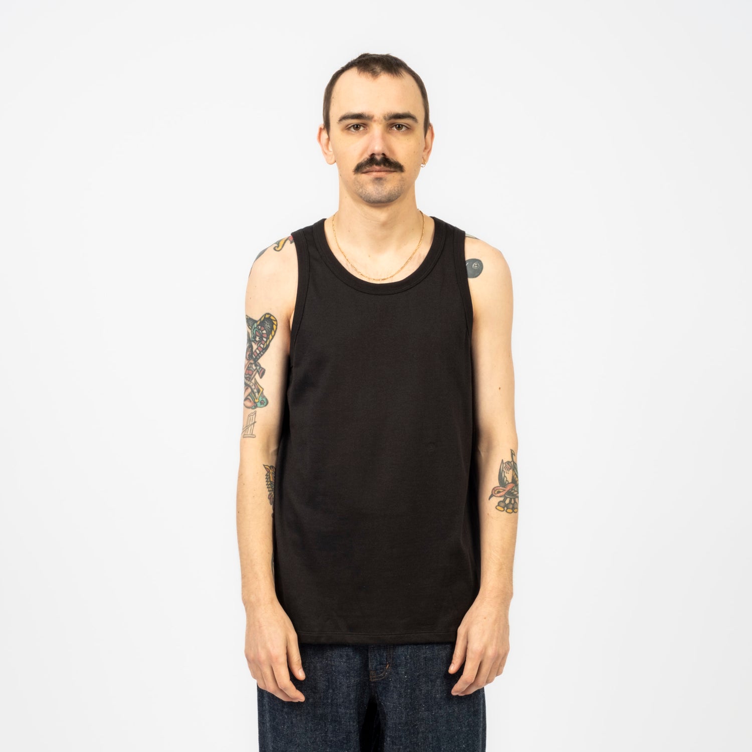 [NANAMICA] LOOPWHEEL COOLMAX JERSEY TANK _ BLACK