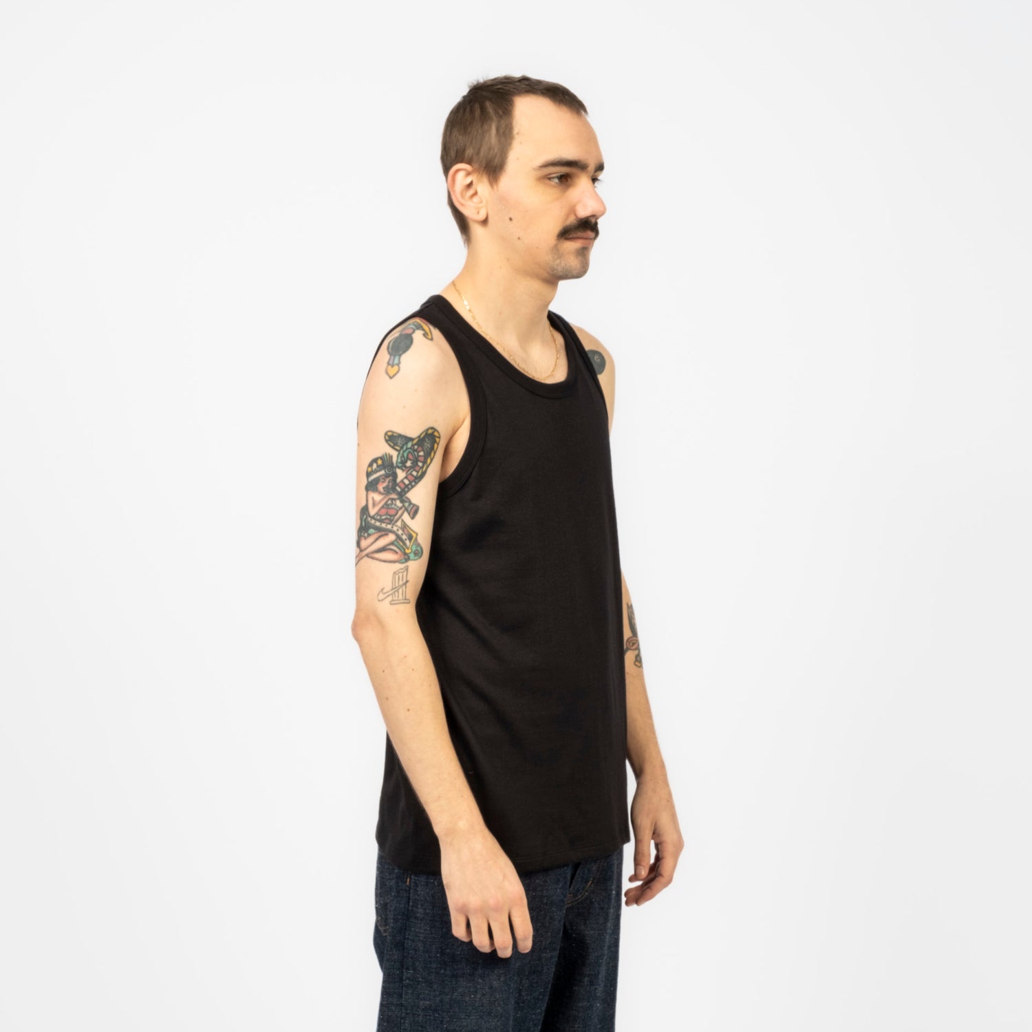 [NANAMICA] LOOPWHEEL COOLMAX JERSEY TANK _ BLACK