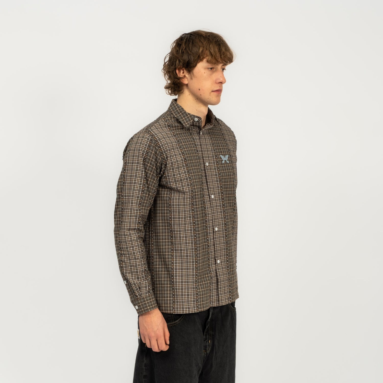 [PAM] HOLT LS SHIRT _ DRAB CHECK