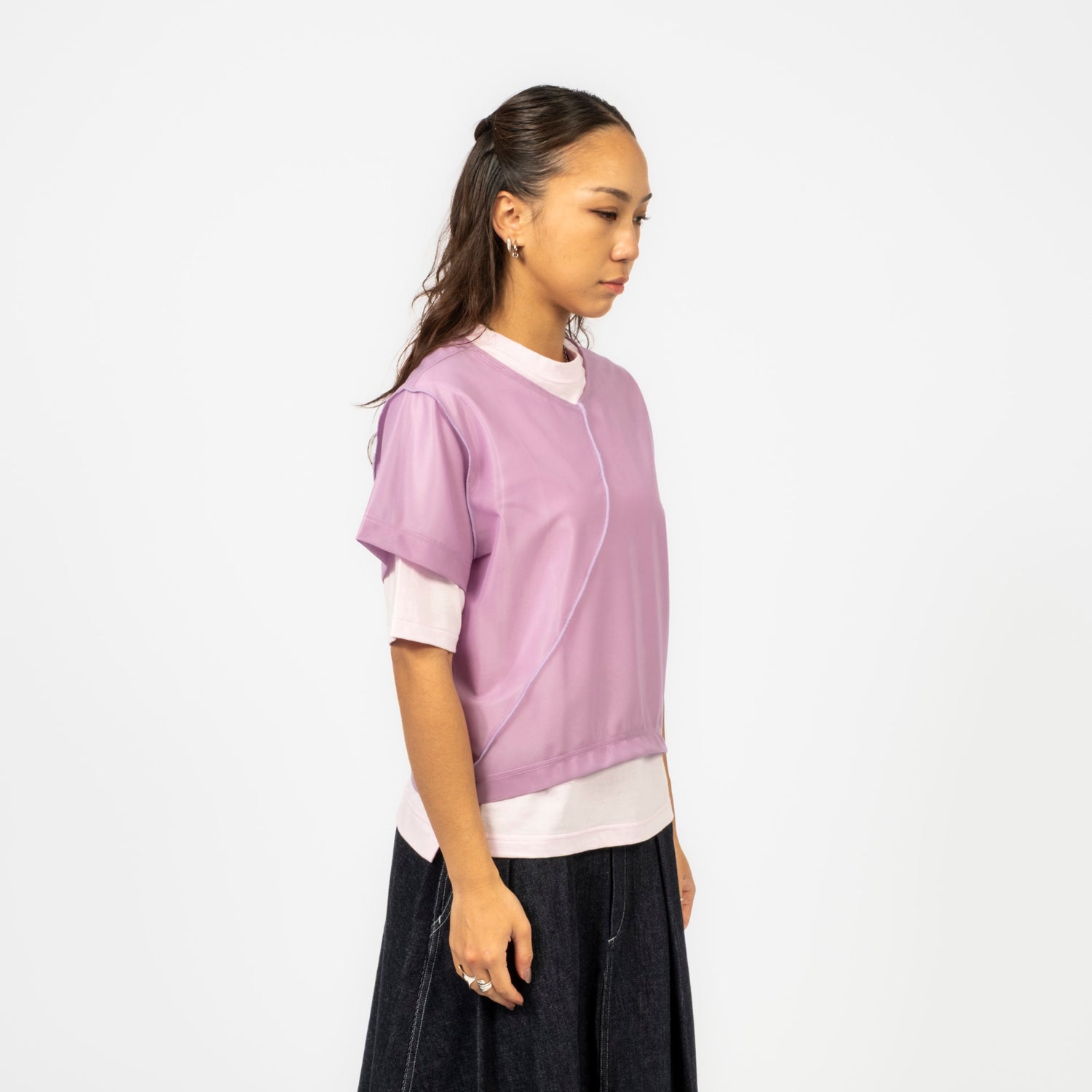 [RHODOLIRION] V NECK & CREW NECK TEE _ LILAC