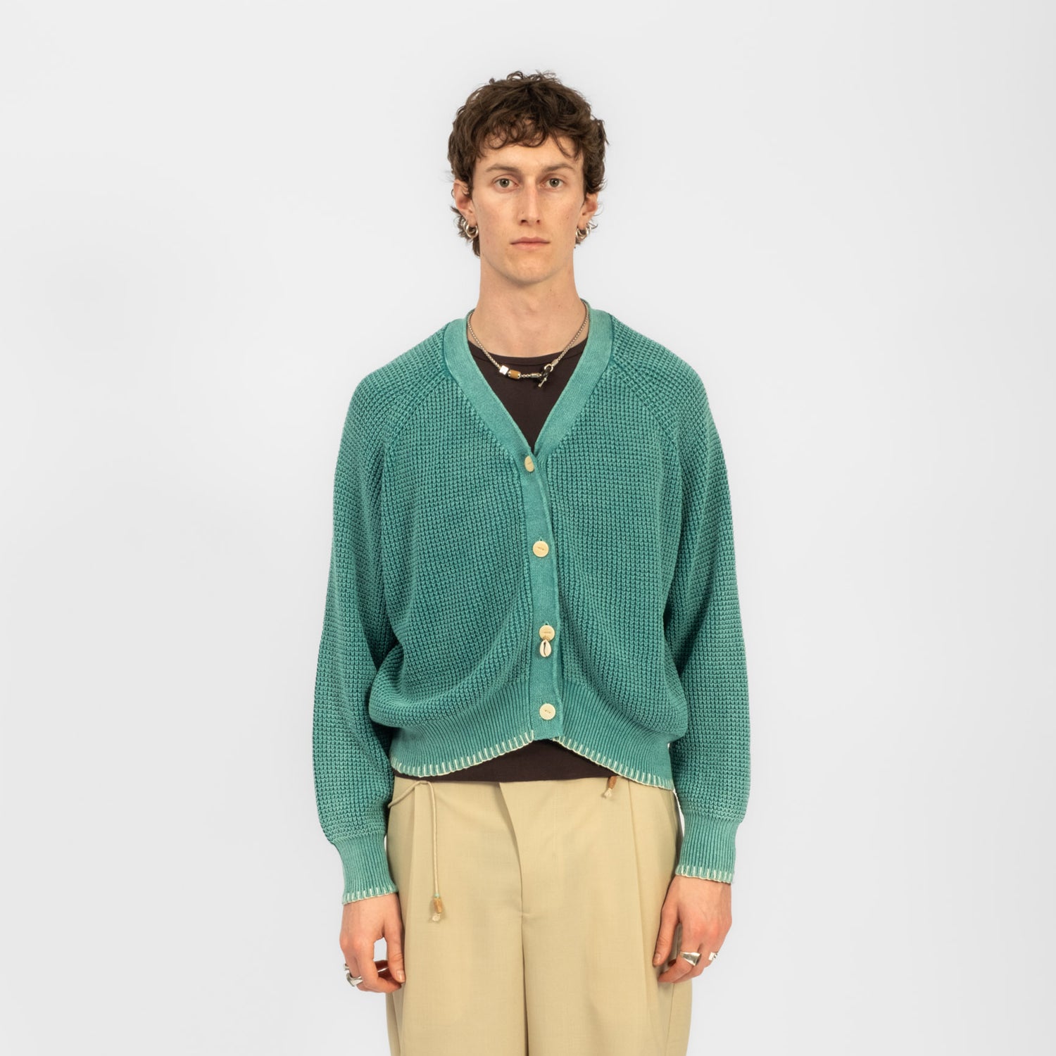 [INSULAiRE] COCOON CARDIGAN _ TURQUOISE GREEN