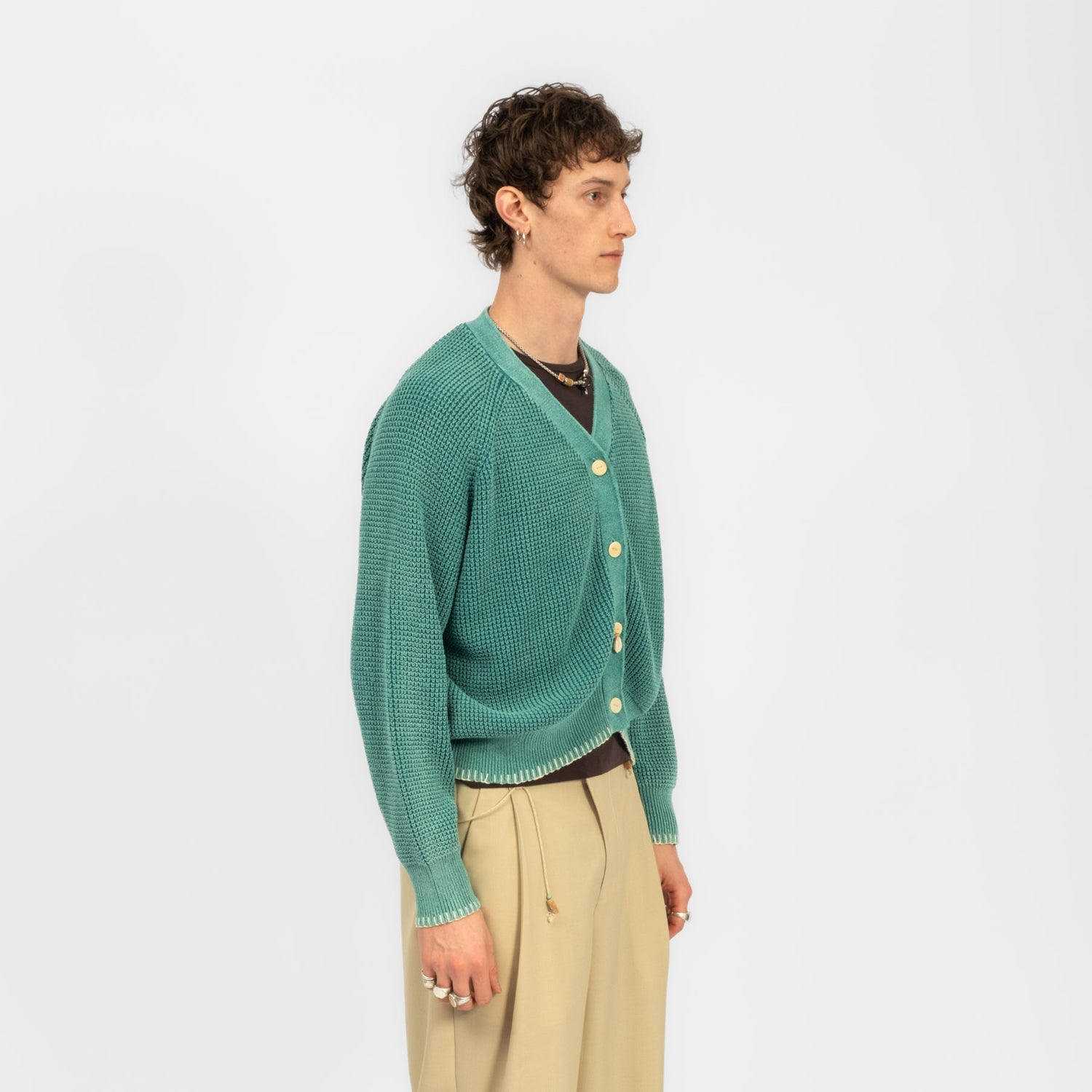 [INSULAiRE] COCOON CARDIGAN _ TURQUOISE GREEN