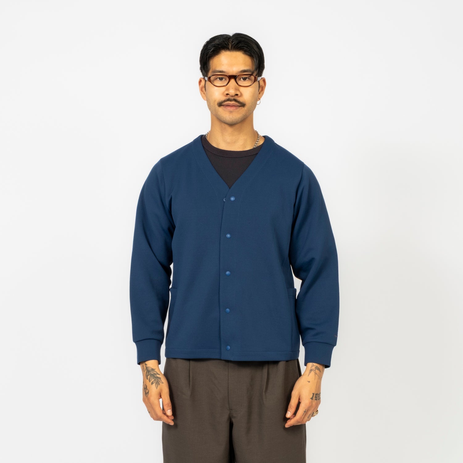 [SNOW PEAK] DOUBLE KNIT CARDIGAN _ BLUE