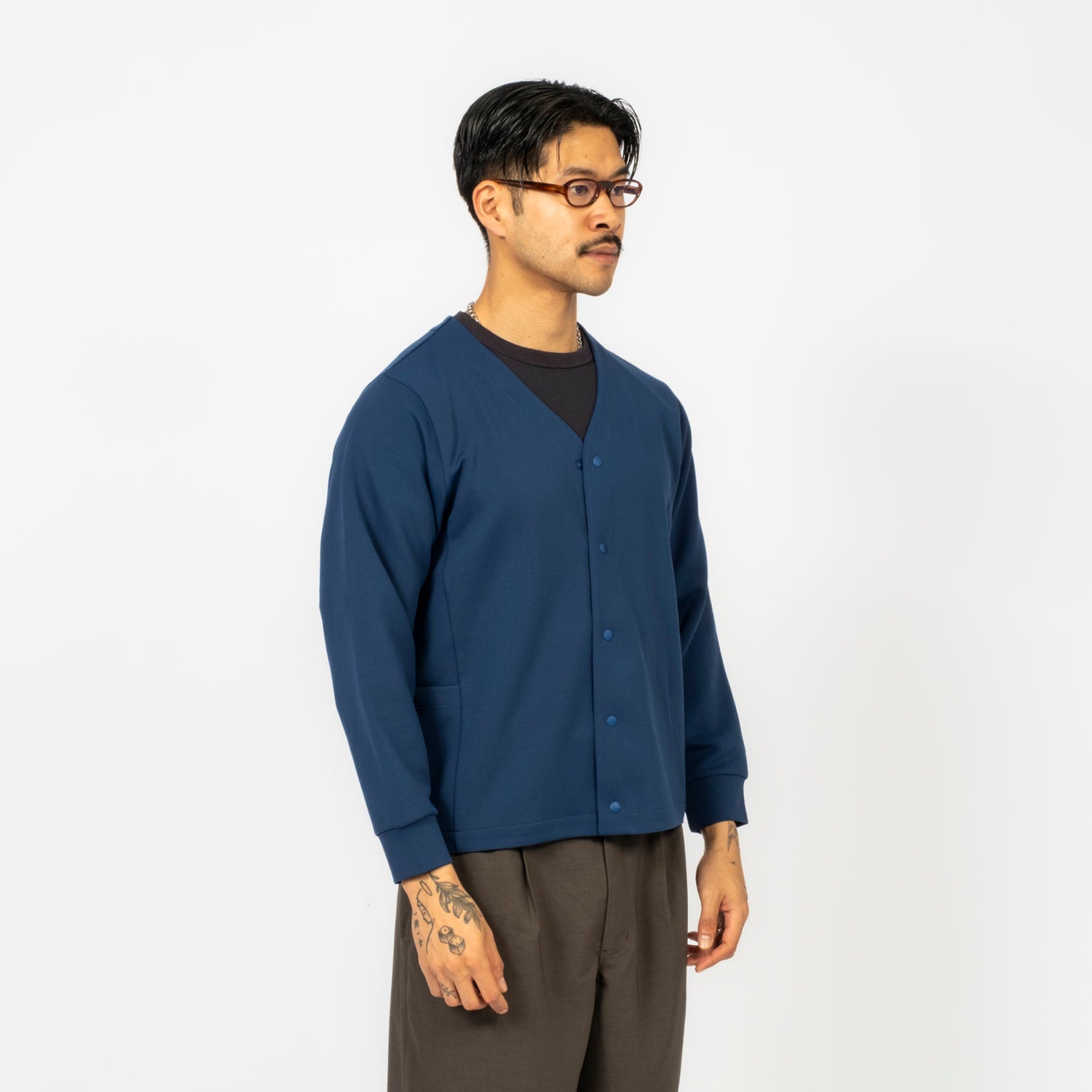 [SNOW PEAK] DOUBLE KNIT CARDIGAN _ BLUE