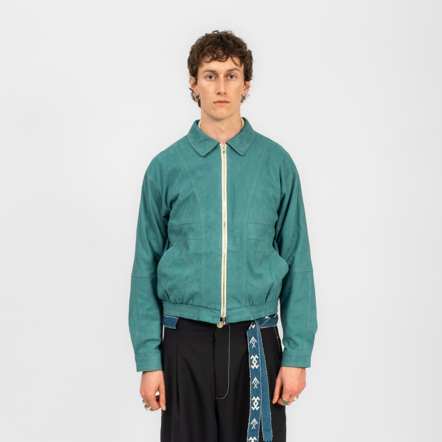 [INSULAiRE] AMARETTA SUEDE TK JACKET _ TEAL GREEN