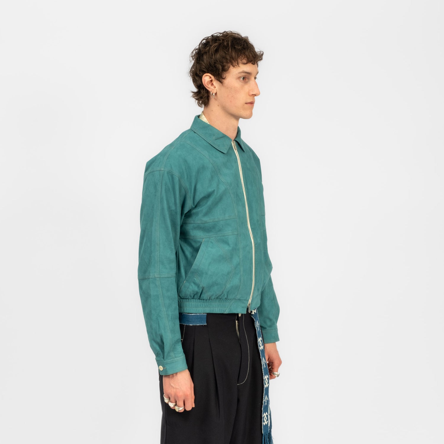 [INSULAiRE] AMARETTA SUEDE TK JACKET _ TEAL GREEN