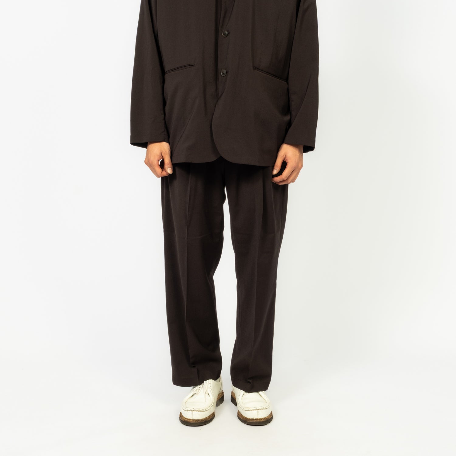 [YOKO SAKAMOTO] DOUBLE PLEATED TROUSERS _ BROWN