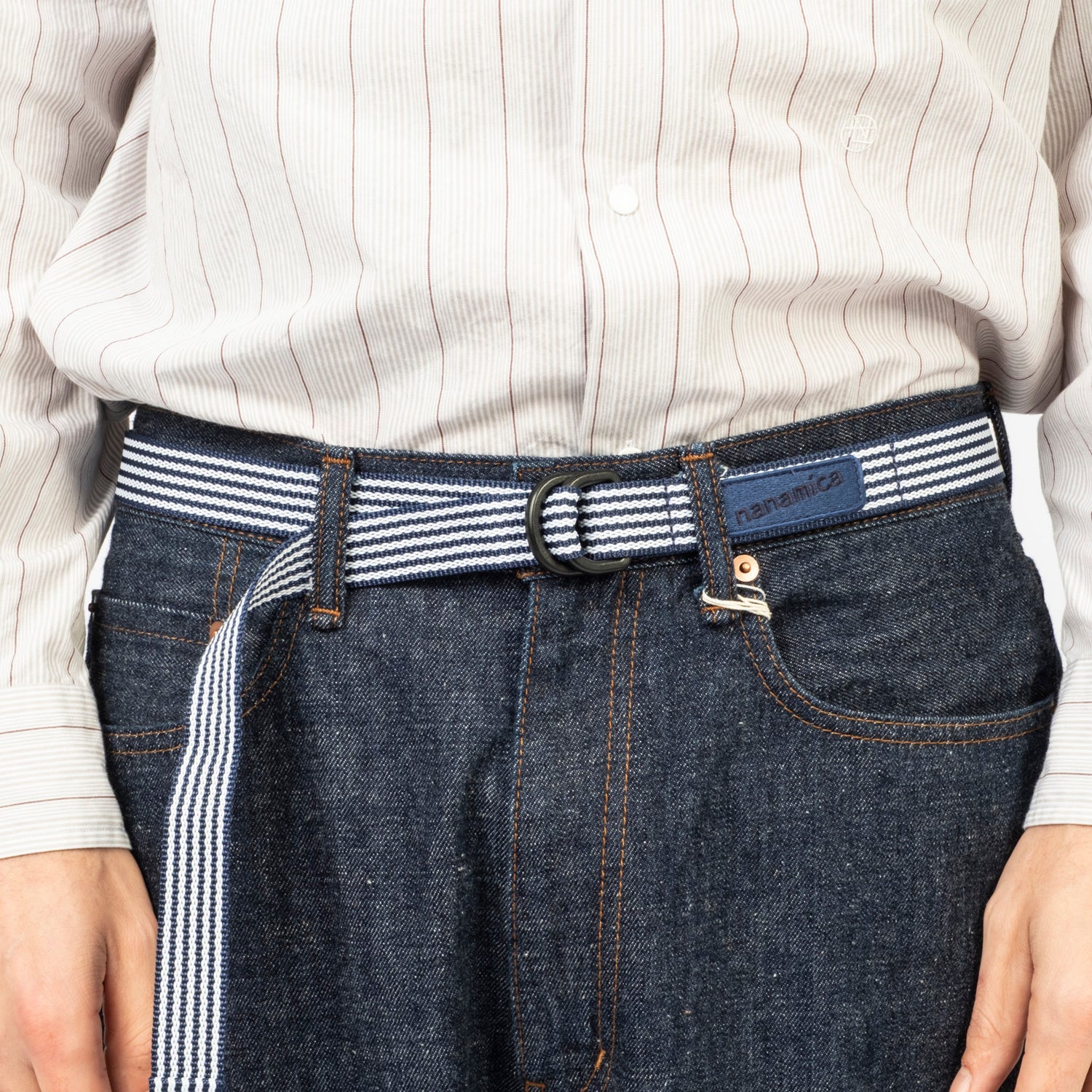 [NANAMICA] STRIPE TECH BELT _ NAVY