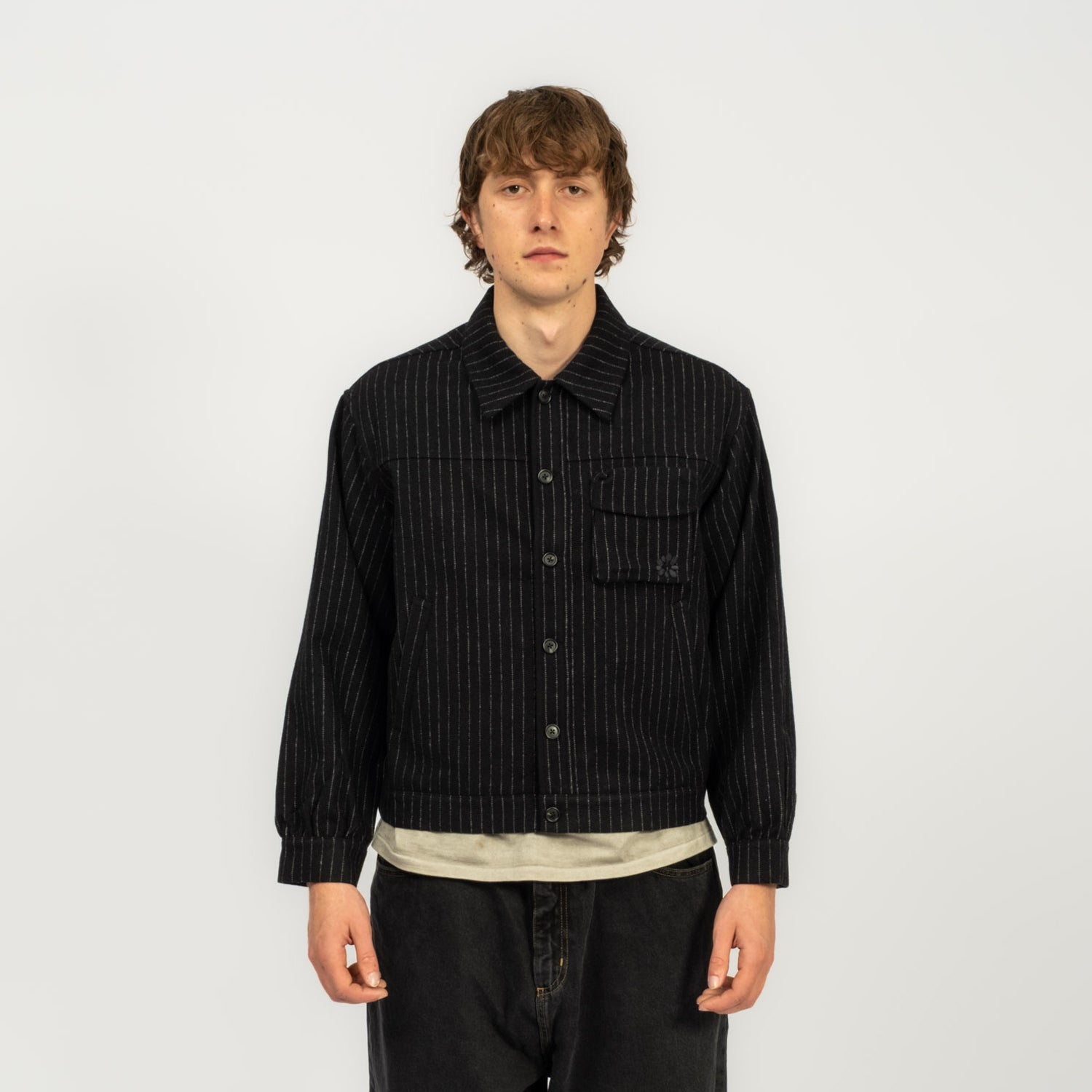 [GANDER] PENINNE SHIRT _ BLACK PINSTRIPE
