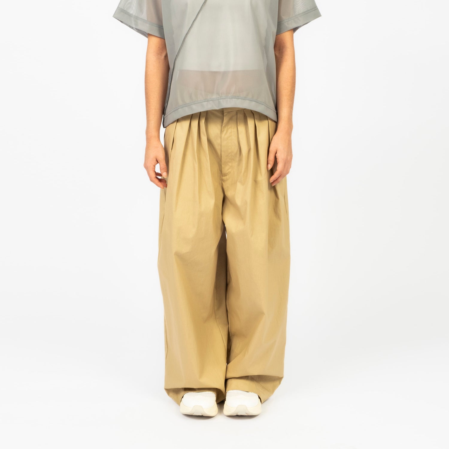 [RHODOLIRION] TUCK BALLOON PANTS _ KHAKI