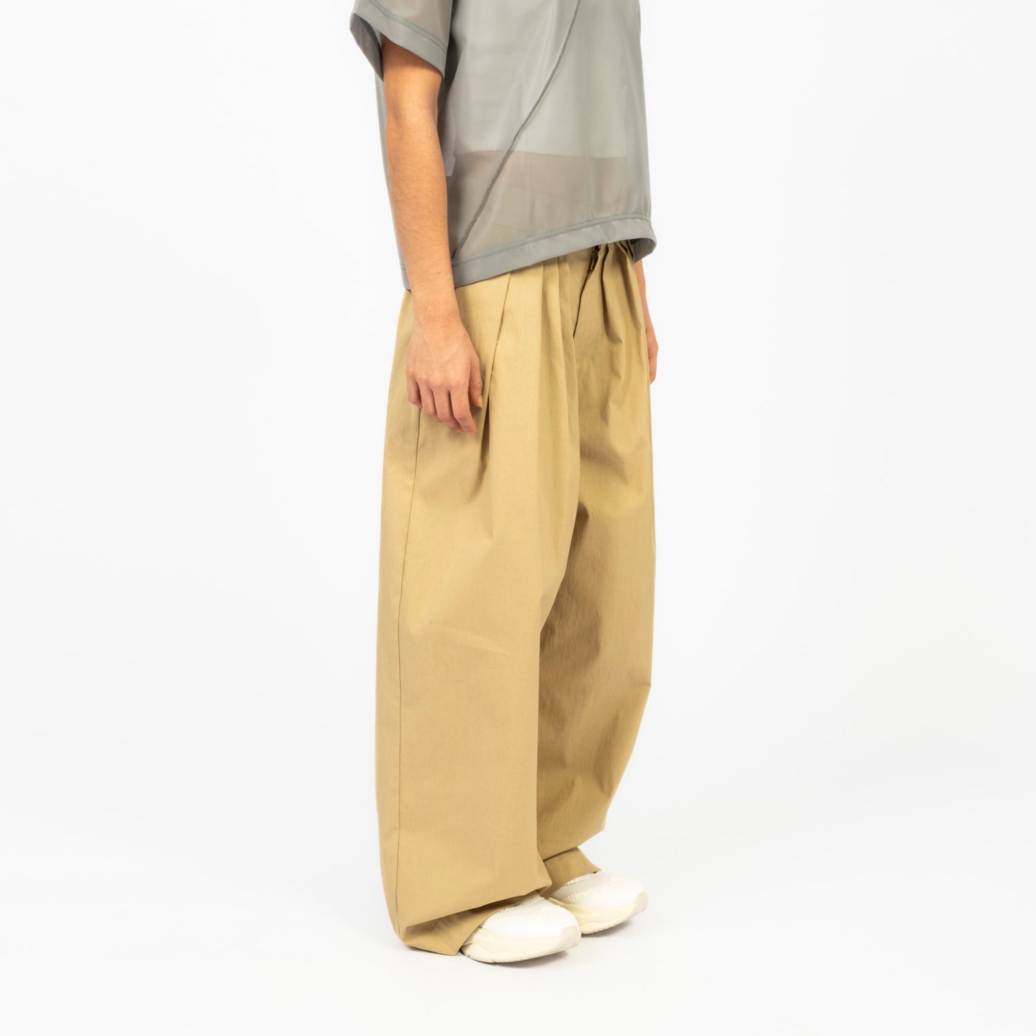 [RHODOLIRION] TUCK BALLOON PANTS _ KHAKI