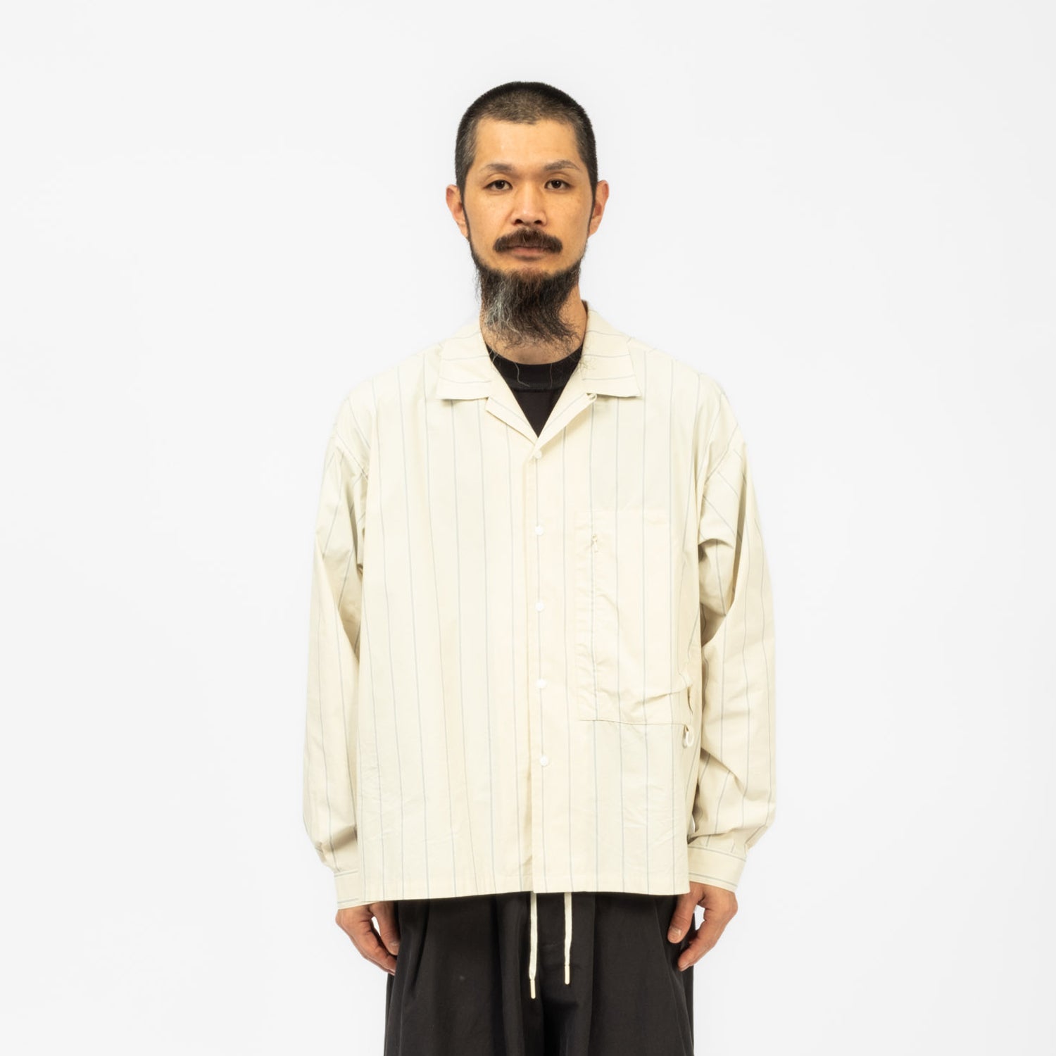 [F/CE] RECYCLE OPEN COLLAR SHIRT _ IVORY STRIPE