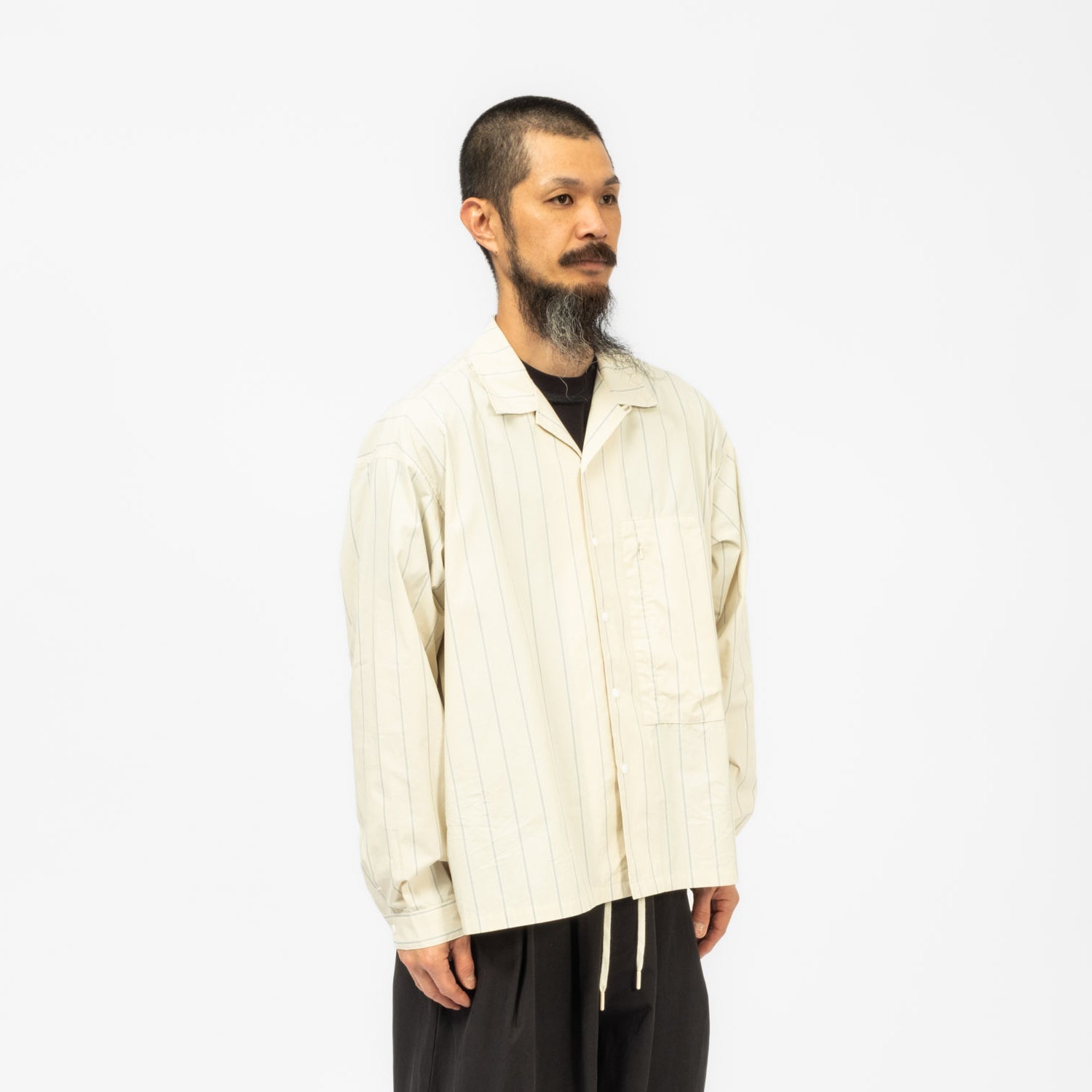 [F/CE] RECYCLE OPEN COLLAR SHIRT _ IVORY STRIPE