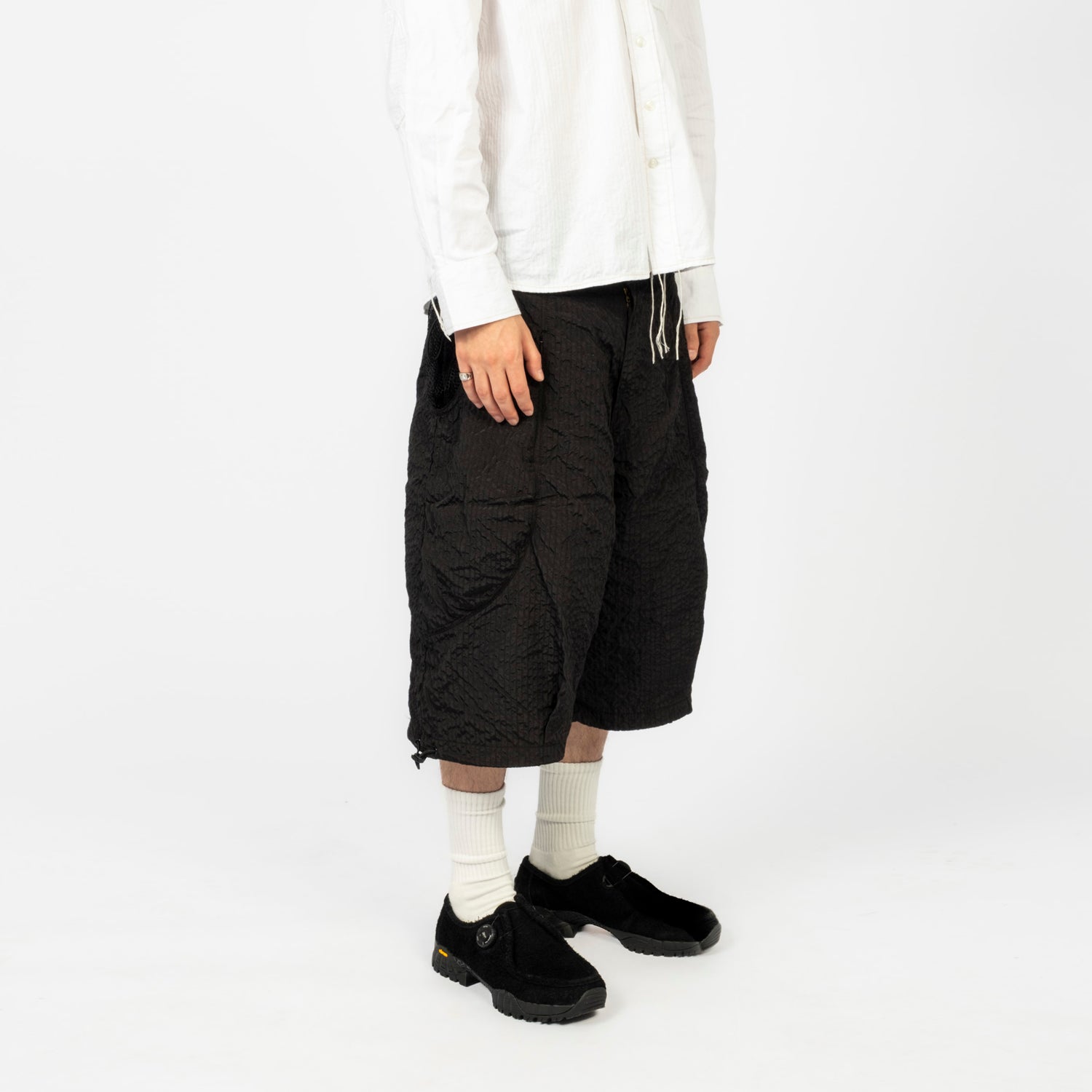 [FORTUNE W.W.D.] STITCHED-THROUGH MESH POCKET SHORTS _ BLACK