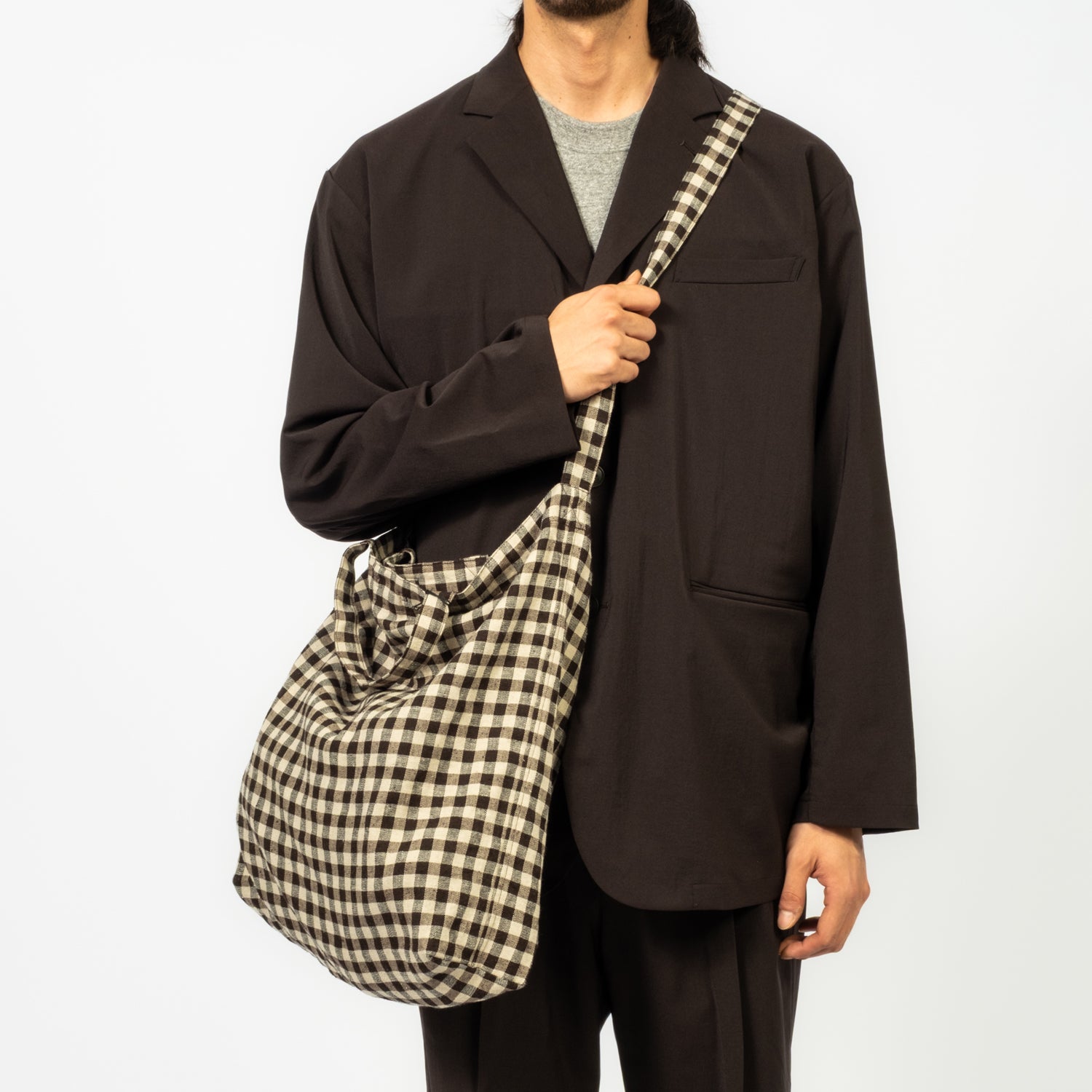 [YOKO SAKAMOTO] RESEARCHER BAG LARGE _ GINGHAM