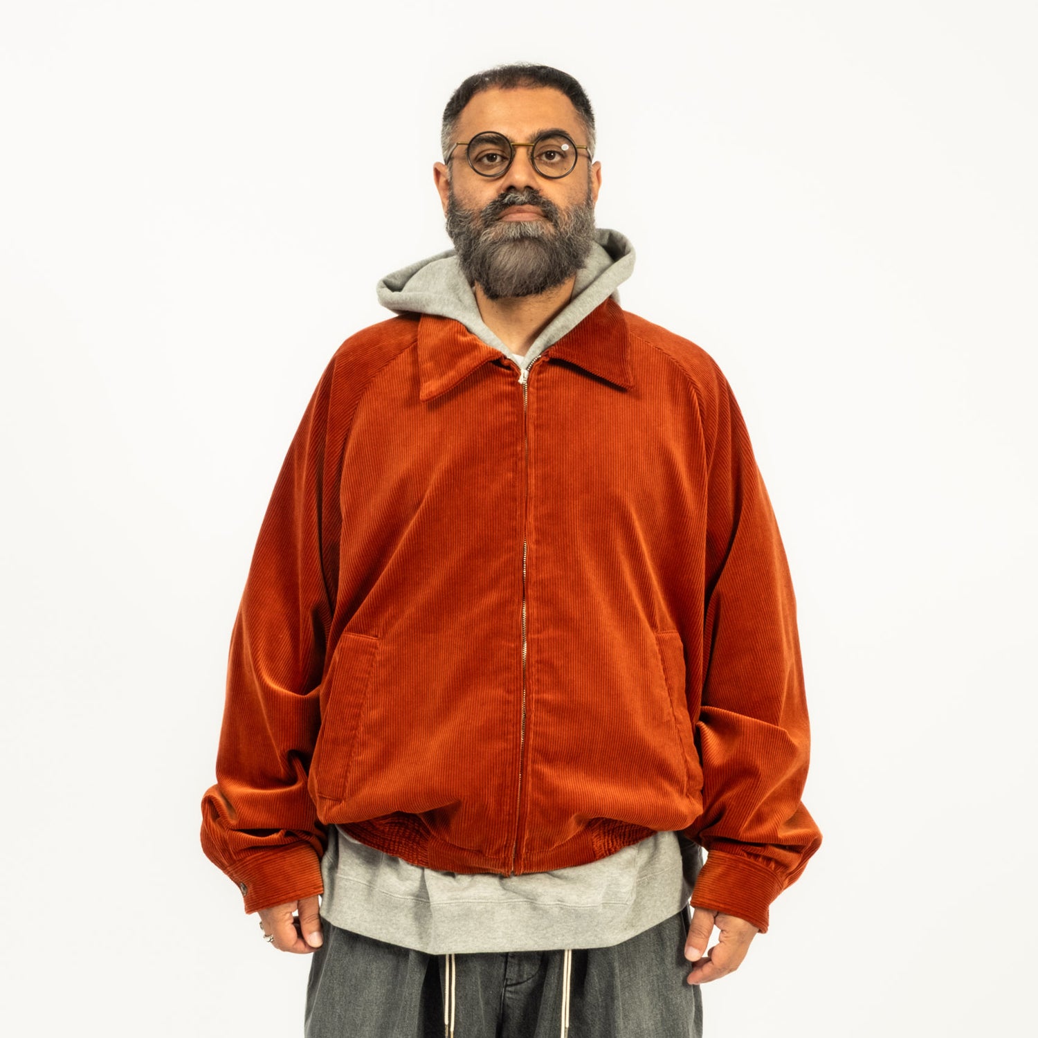 [SILLAGE] ZIP UP BLOUSON CORDUROY _ ORANGE