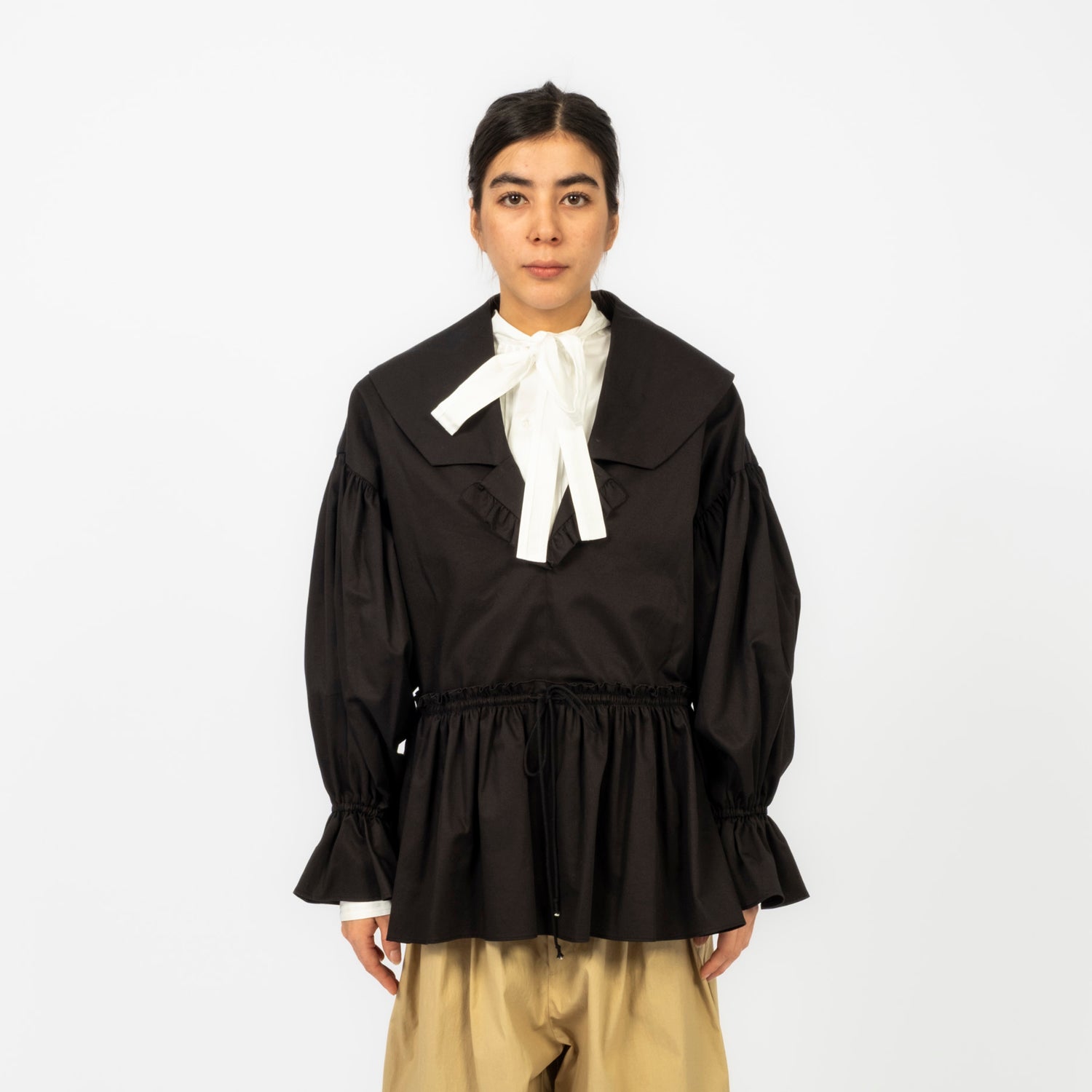 [RHODOLIRION] SINGLE TIERED SMOCK _ BLACK