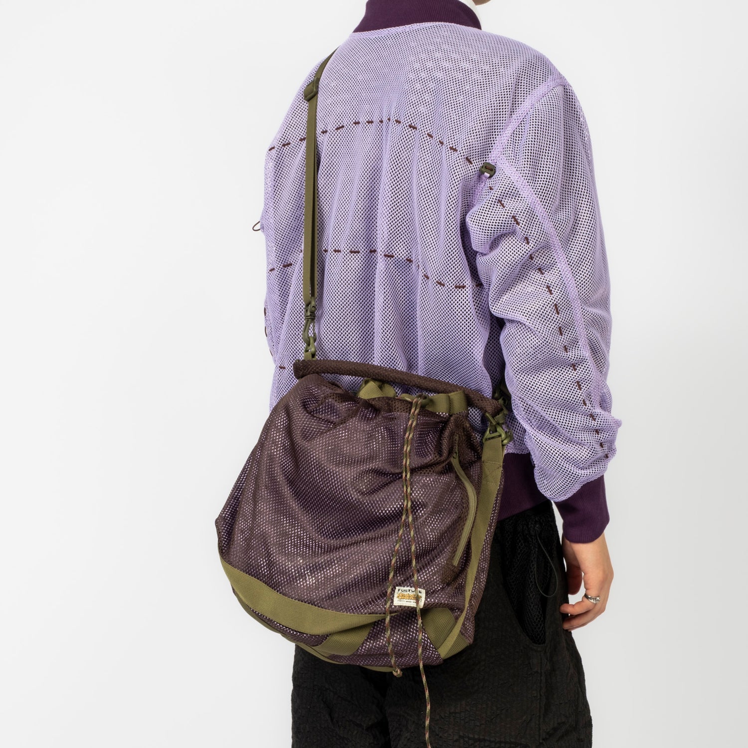 [FORTUNE W.W.D.] MESH BUCKET BAG (L) _ BROWN/PURPLE