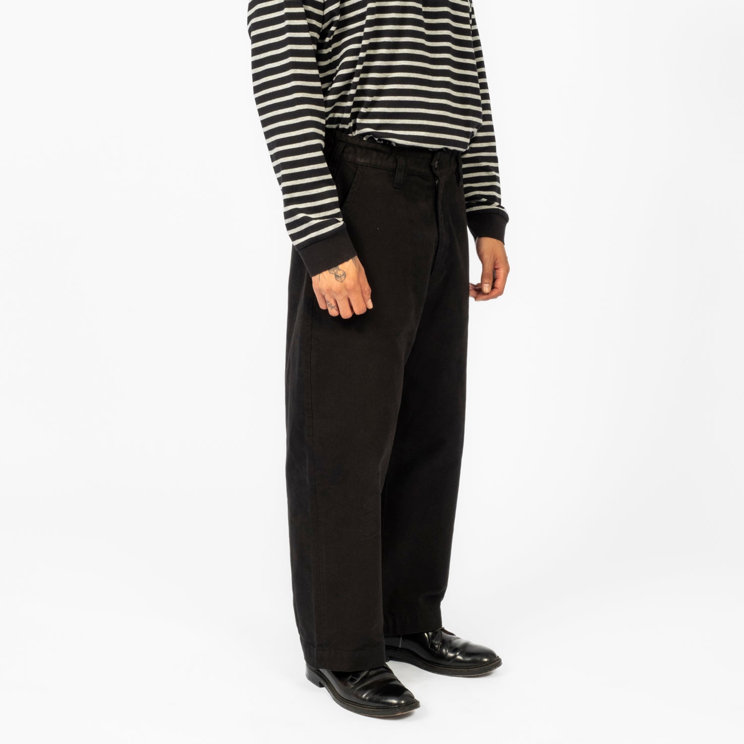 [PORTER CLASSIC] MOLESKIN GENE KELLY PANTS _ BLACK
