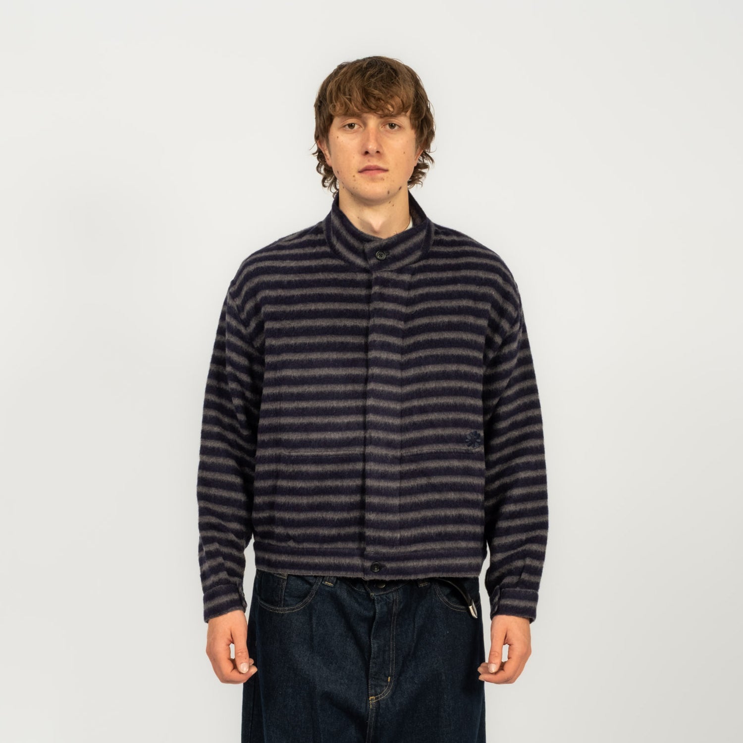 [GANDER] LE MANS SHIRT _ BLUE/GREY STRIPE