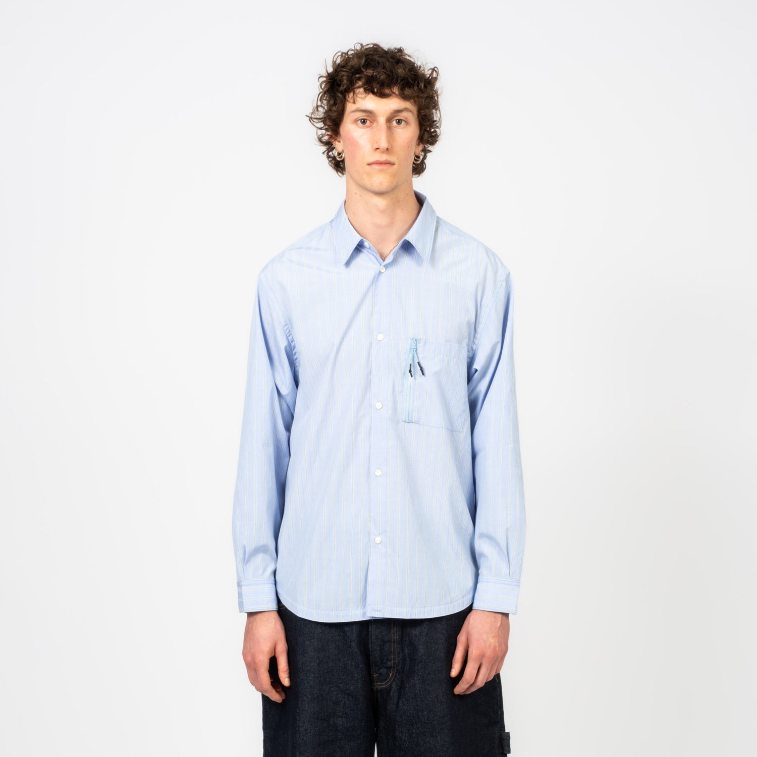 [UNAFFECTED] ZIP POCKET SHIRT _ BLUE STRIPE